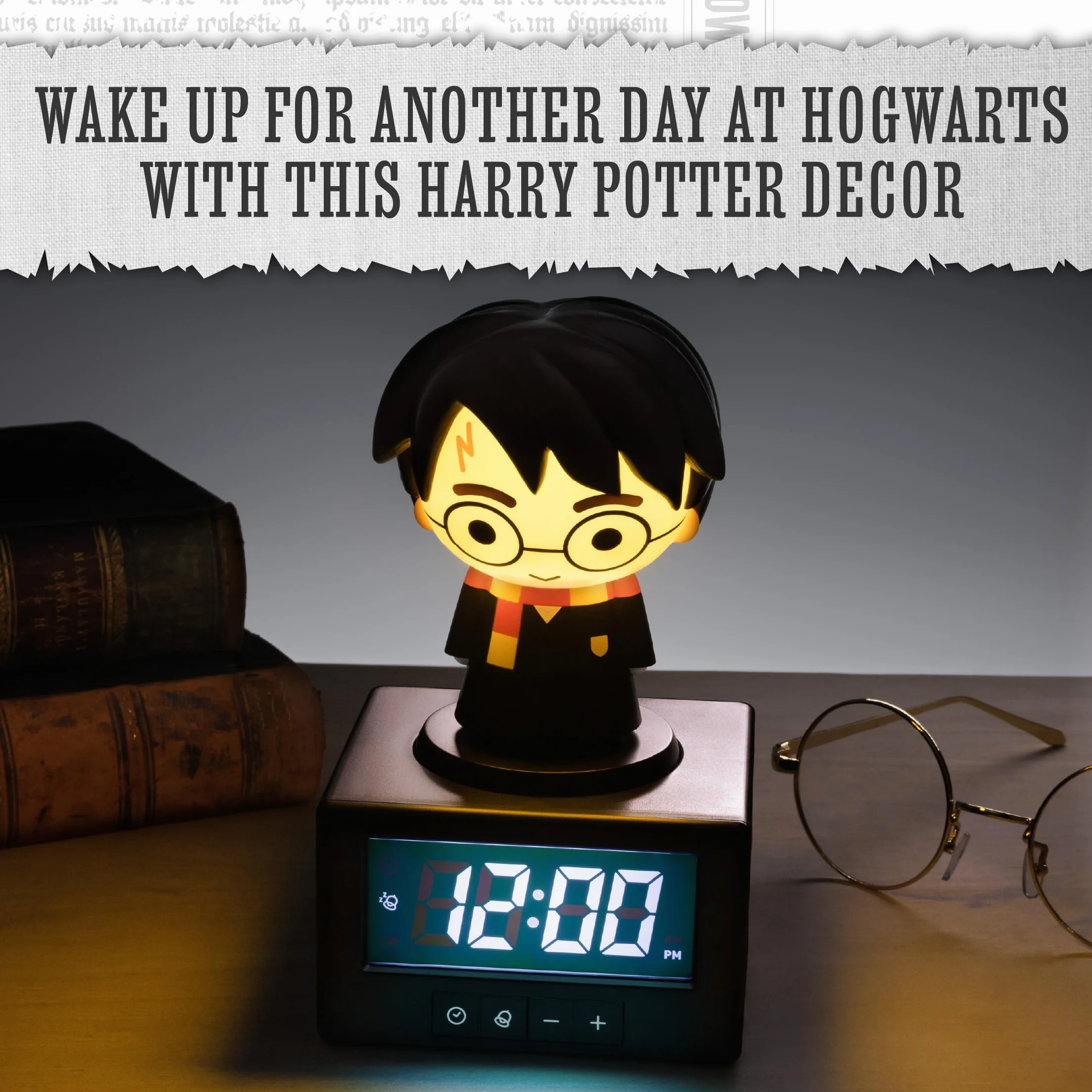 Paladone Réveil Digital Harry Potter Officiel Lampe d'Ambiance Lumière Nocturne Minuteur Décor Chambre Fans