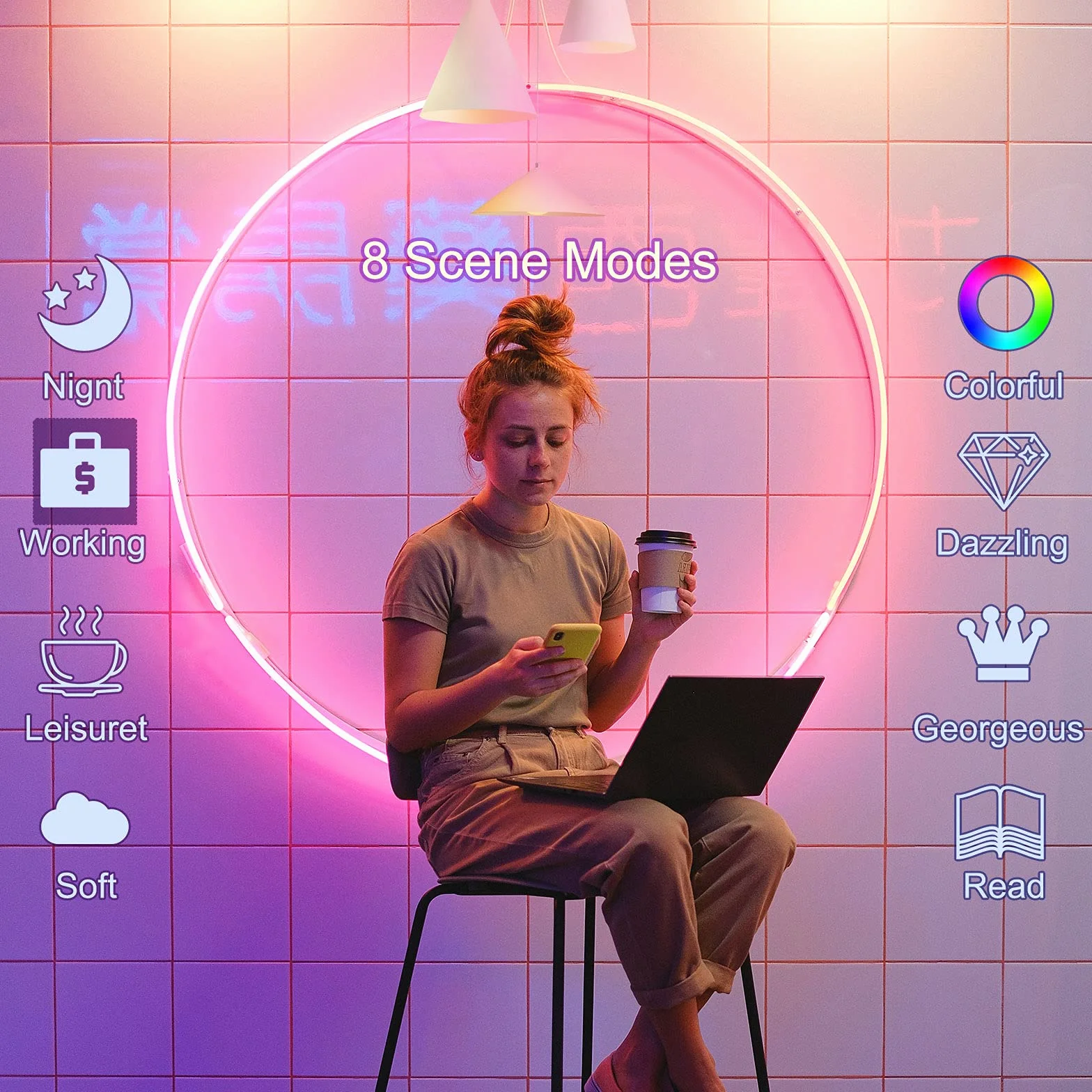 ANTELA Ampoule Connectée WiFi LED E14 Compatible avec Alexa et Google Home, Dimmable, 2 PCS