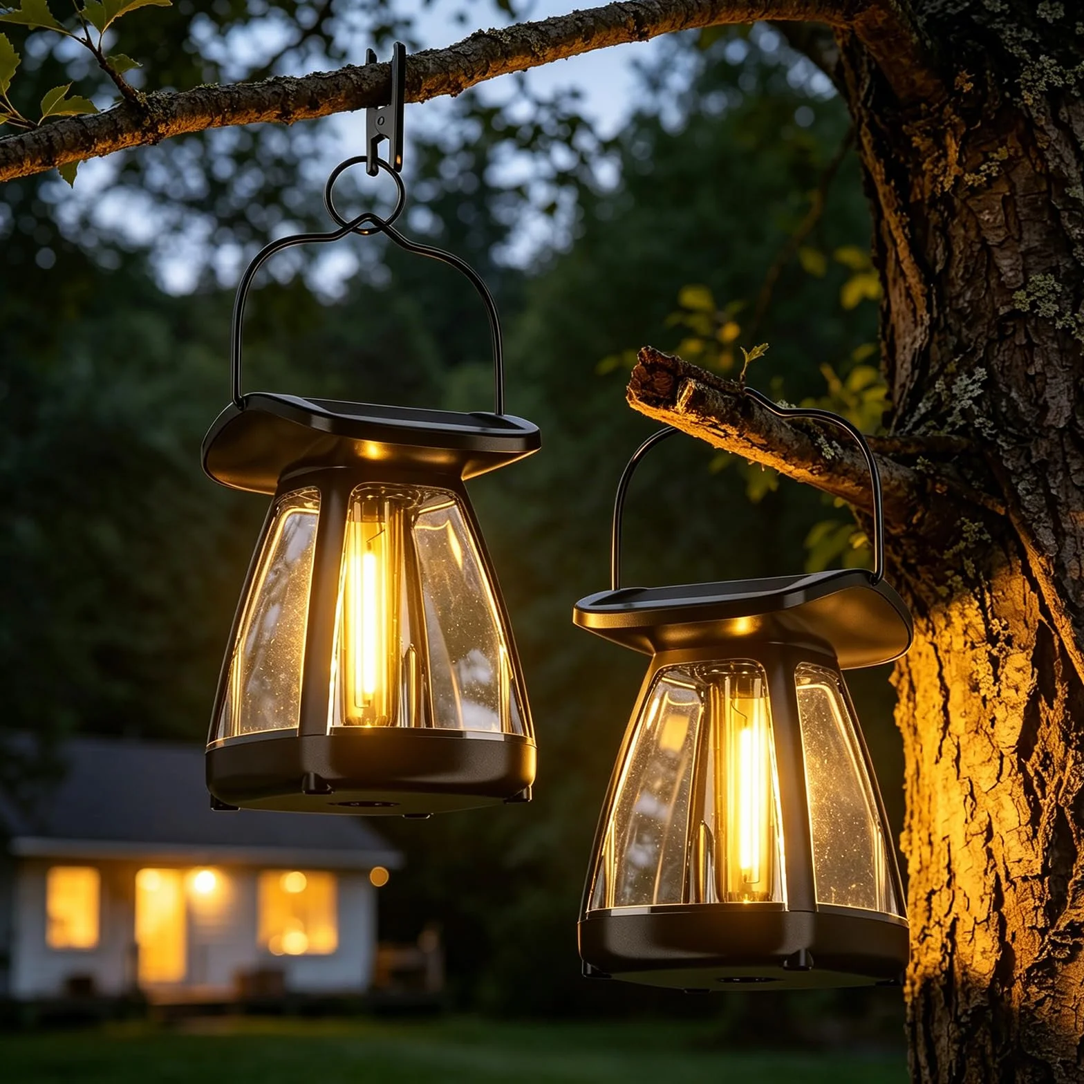 OUSFOT Lanterne Solaire Extérieur IP65 2 Pièces Lampes de Camping pour Jardin Balcon