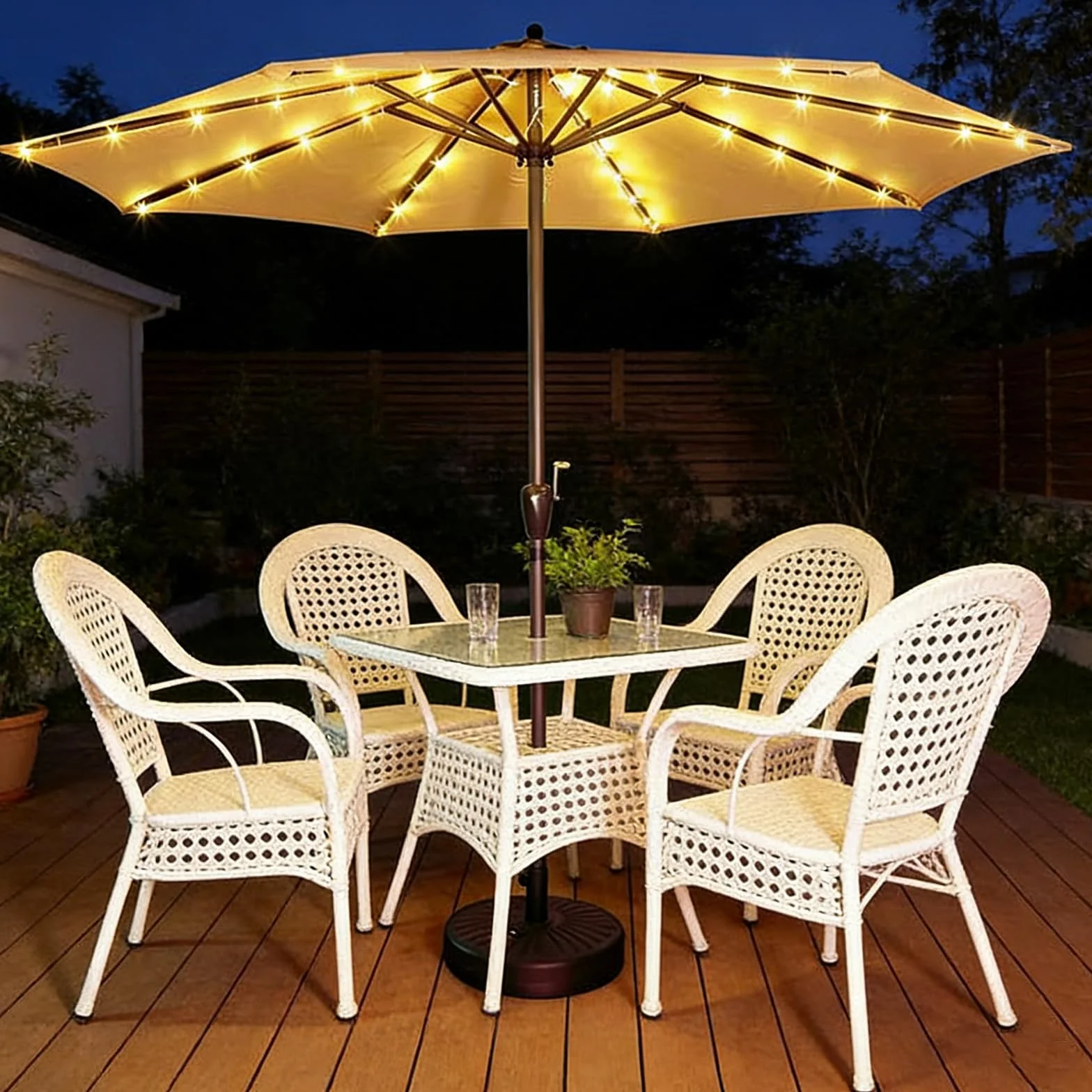 Solaire Lampes pour Parasol 104 LED Télécommande 8 Modes IP67 Éclairage Guirlande Lumineuse Jardin Terrasse Extérieur