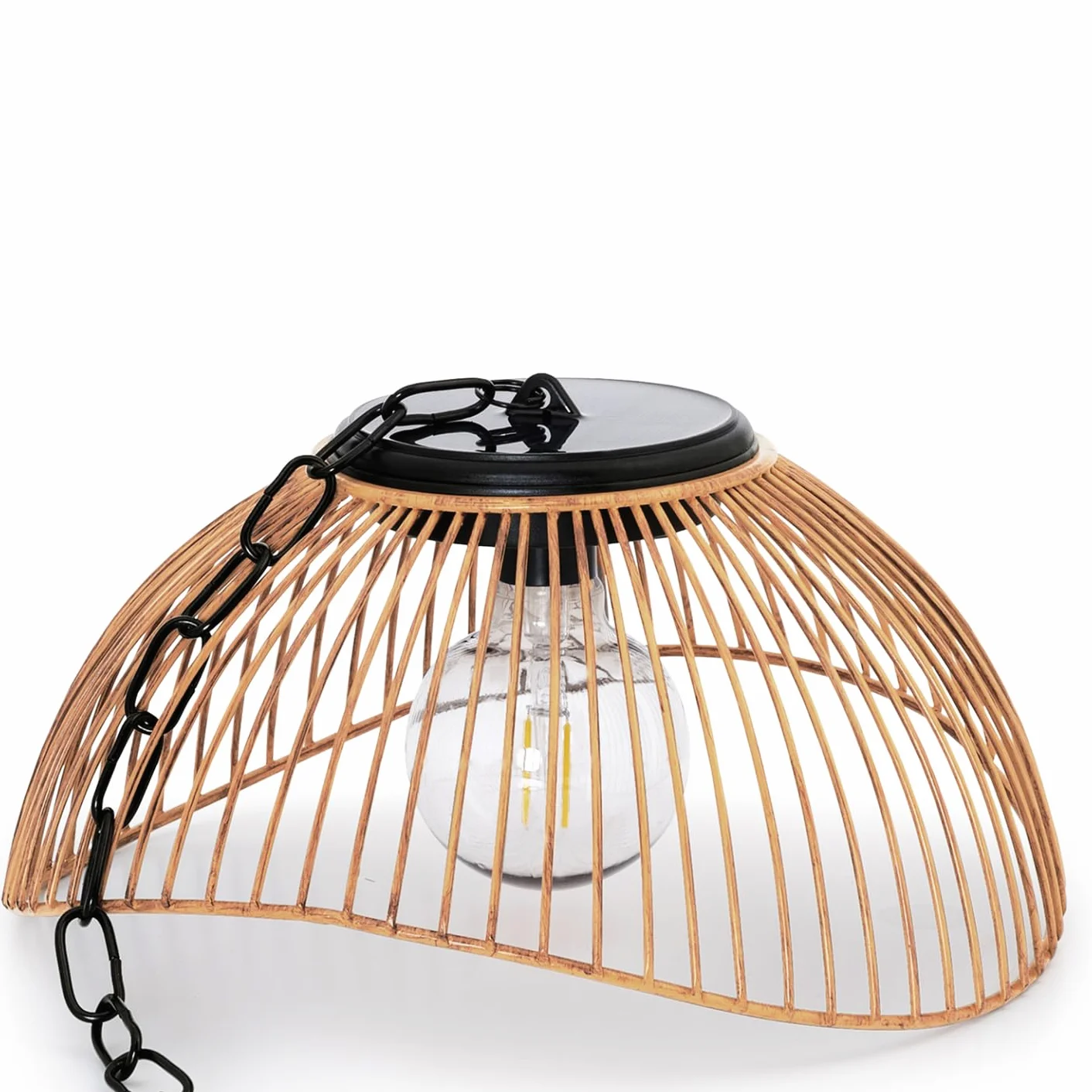 Lampe solaire extérieure SYDNEY suspension métal effet rotin