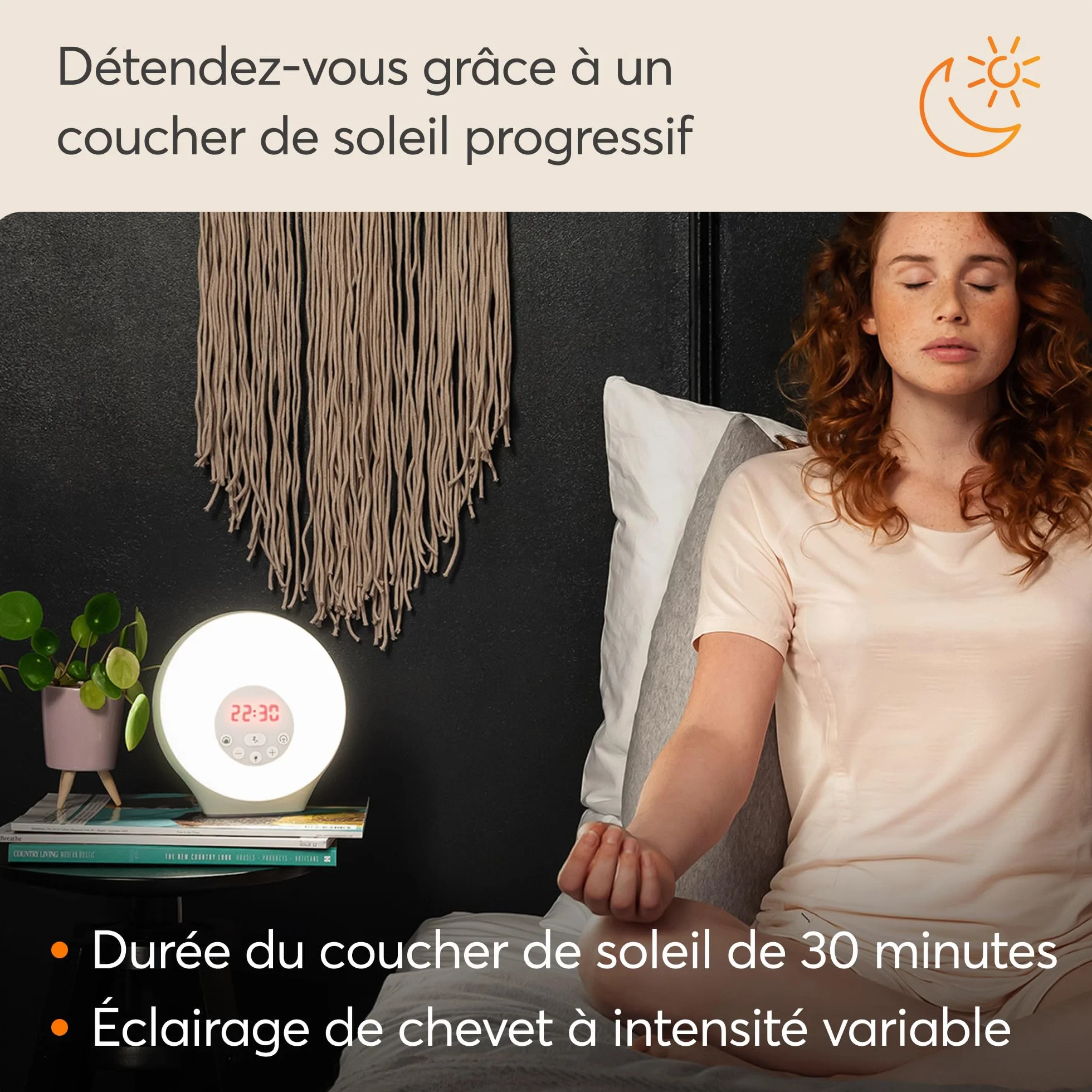 Lumie Sunrise Alarm Simulateur d’Aube Réveil Musical Éclairage d'Ambiance