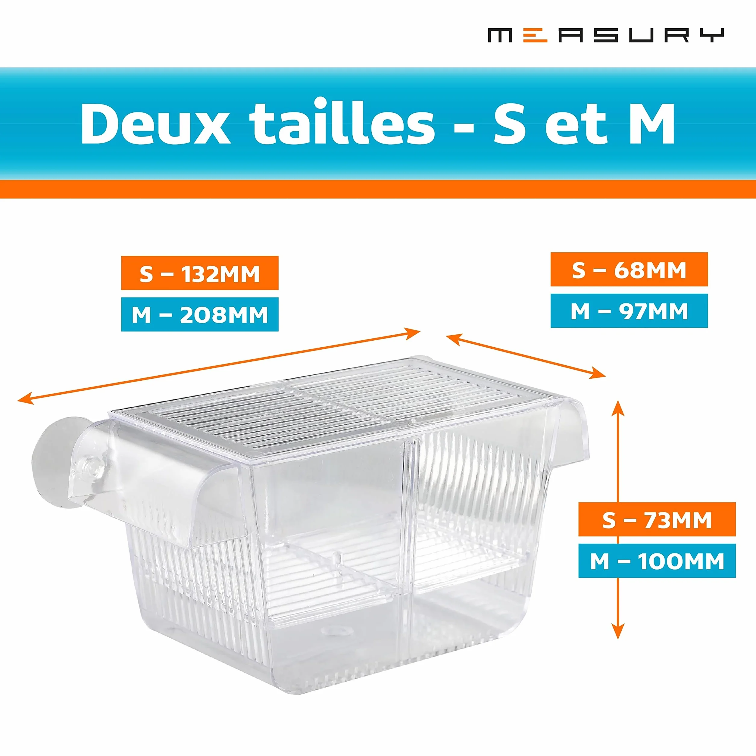 Measury Bassin d'élevage Aquarium, bac à fécondation Reproduction 208 x 97 x 100 mm