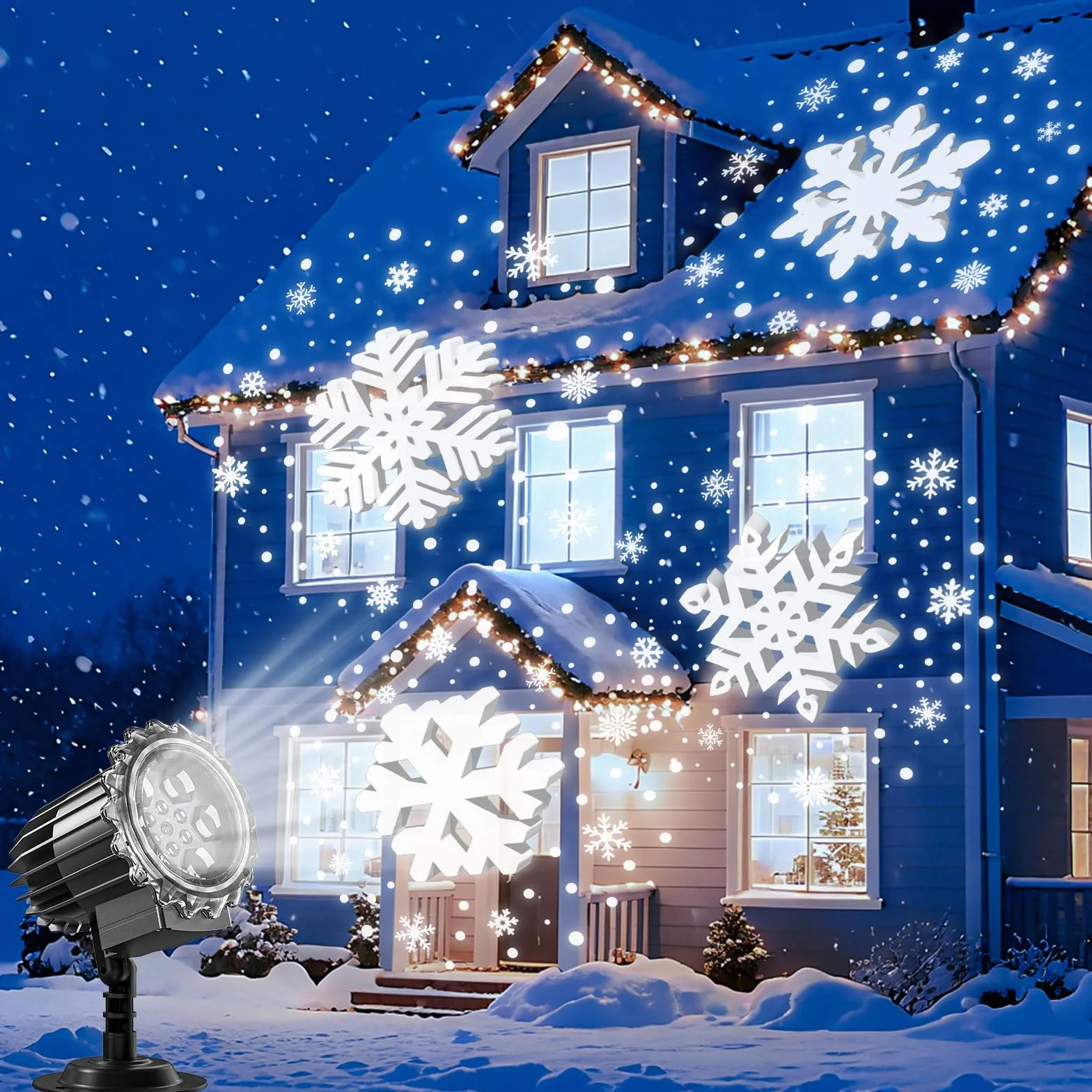 Projecteur de Noël LED 9 W flocon de neige extérieur étanche