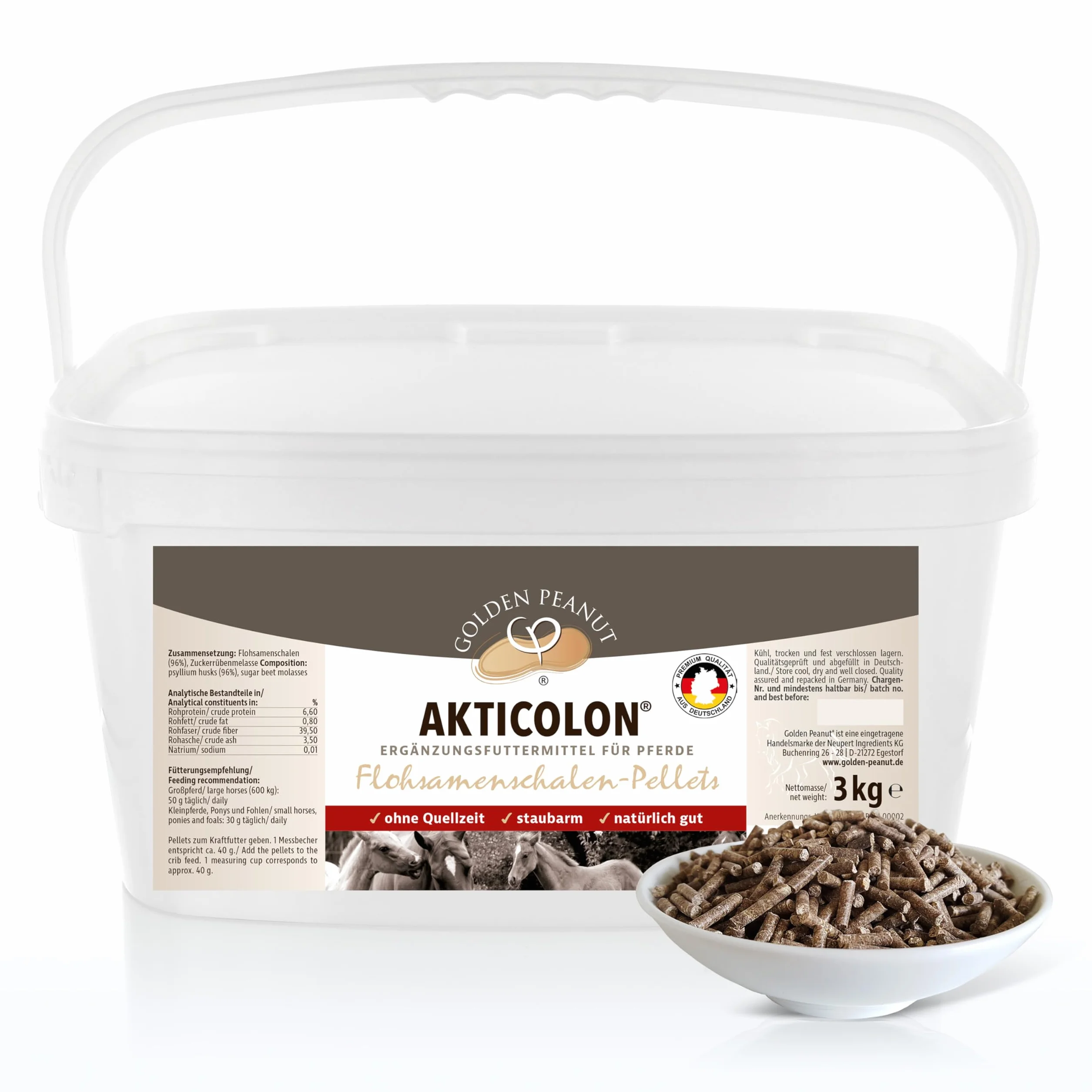 Akticolon Psyllium Pellets pour les Chevaux 3 Kg