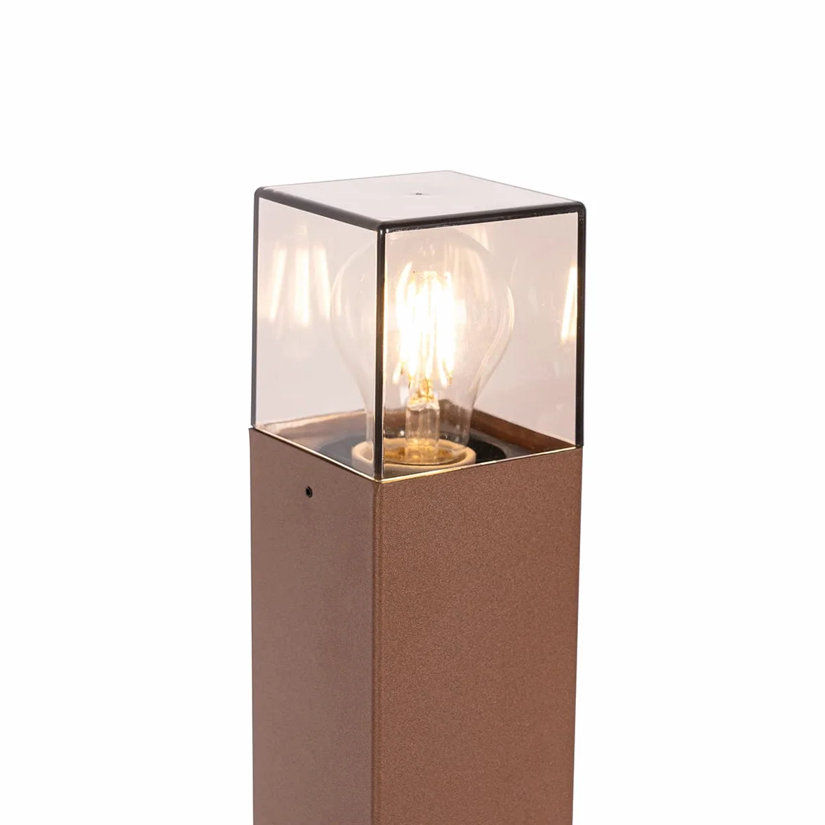 QAZQA Lampe sur pied extérieur 1 lumière L 12 cm Brun rouille Rustique