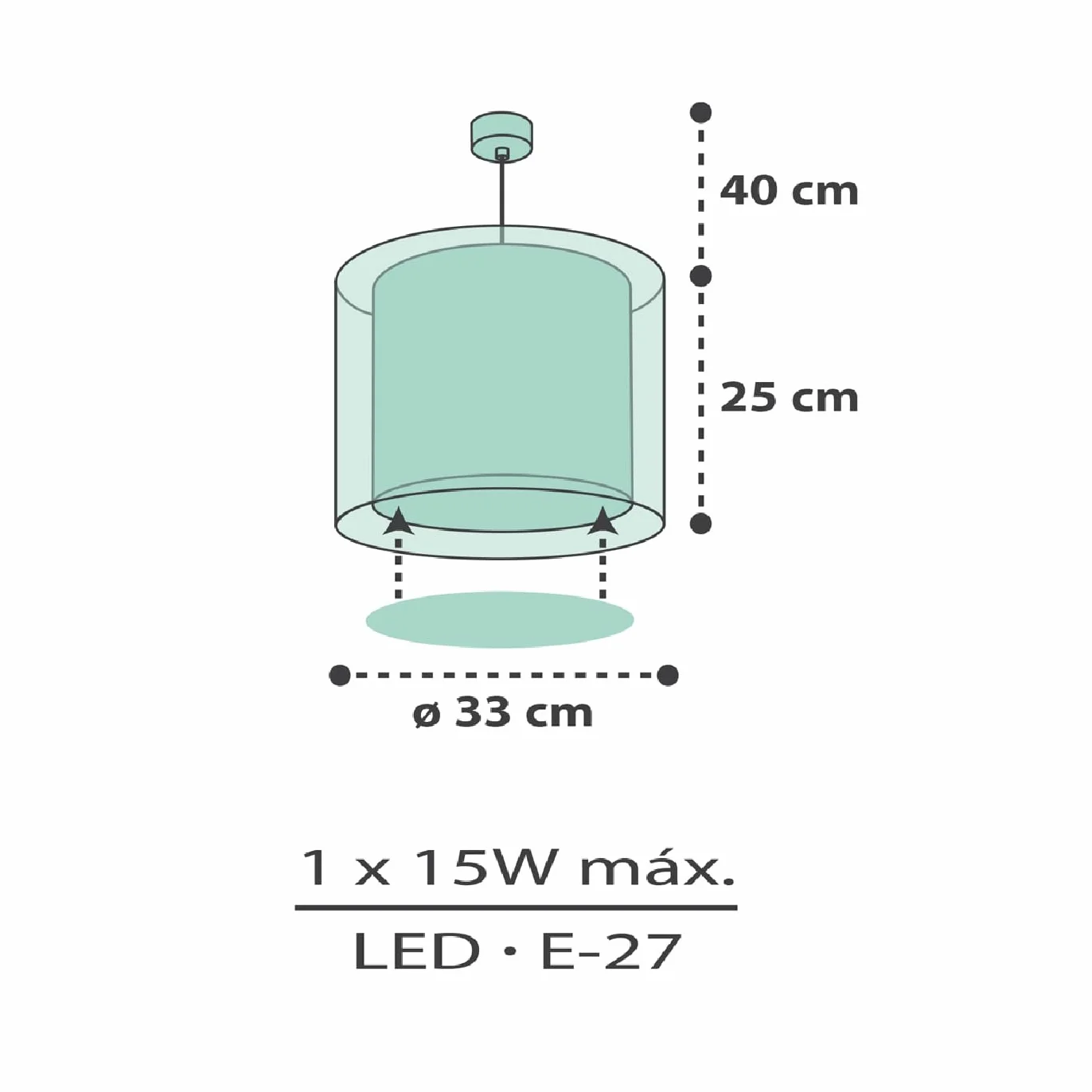 Dalber Lampe Suspension Plafonnier Enfants Nuages Vert E14