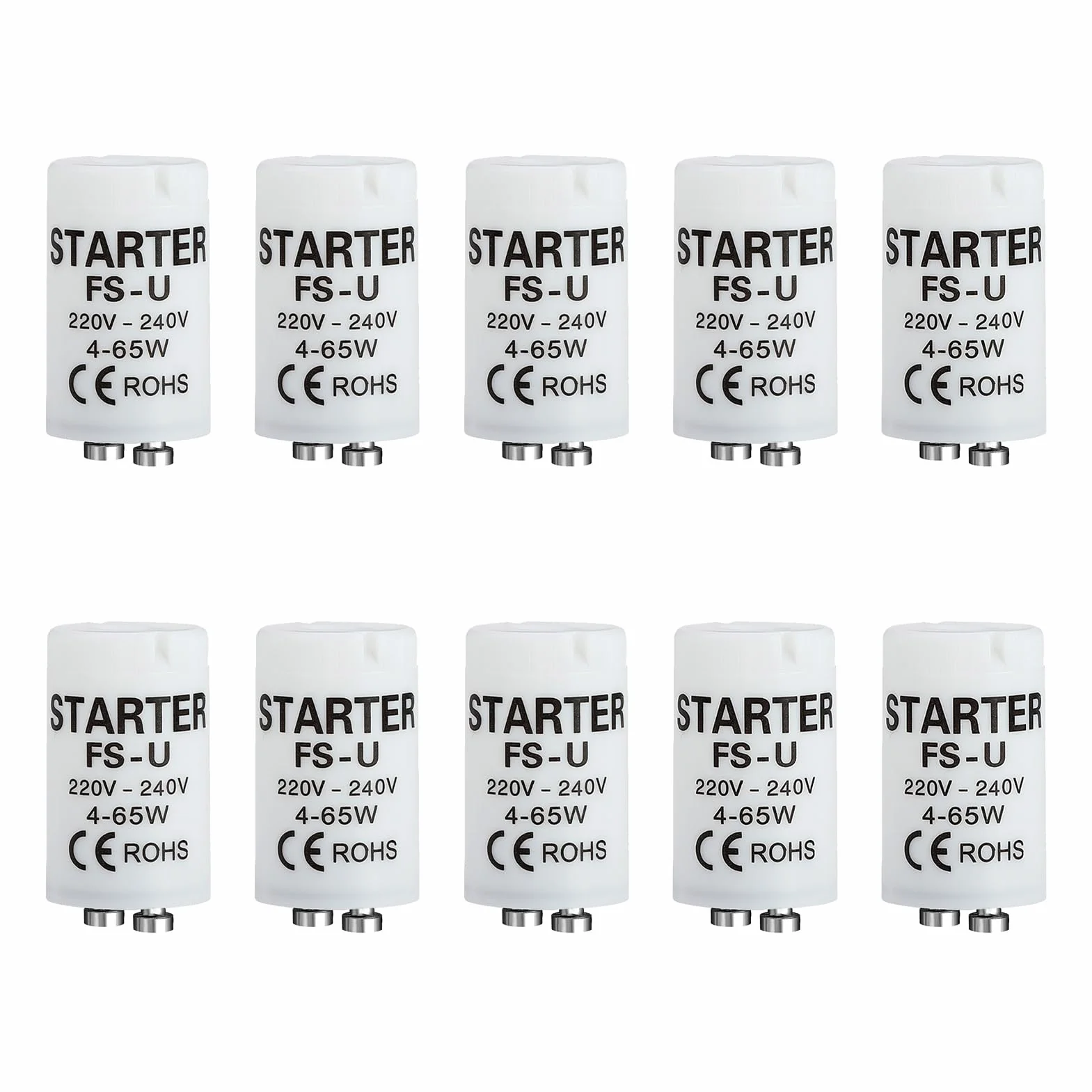 Starter Neon Universels 4-65W 220-240V Compatible Tubes Fluorescents LED