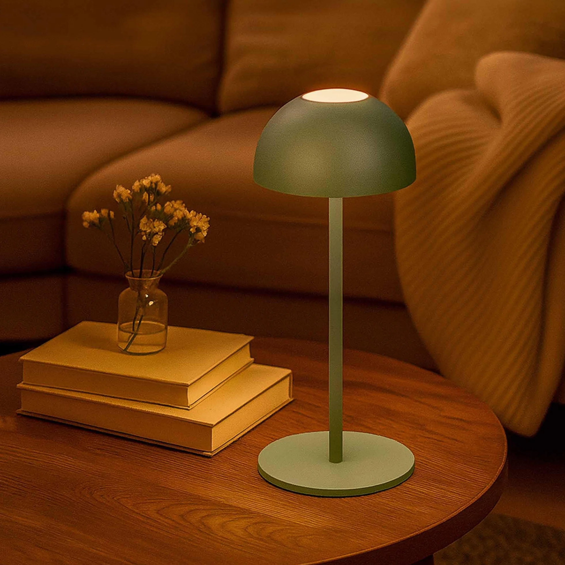 Ledvion Lampe de Table LED Rechargeable 2700K-5000K 110 Lm IP54 USB-C Vert Sauge