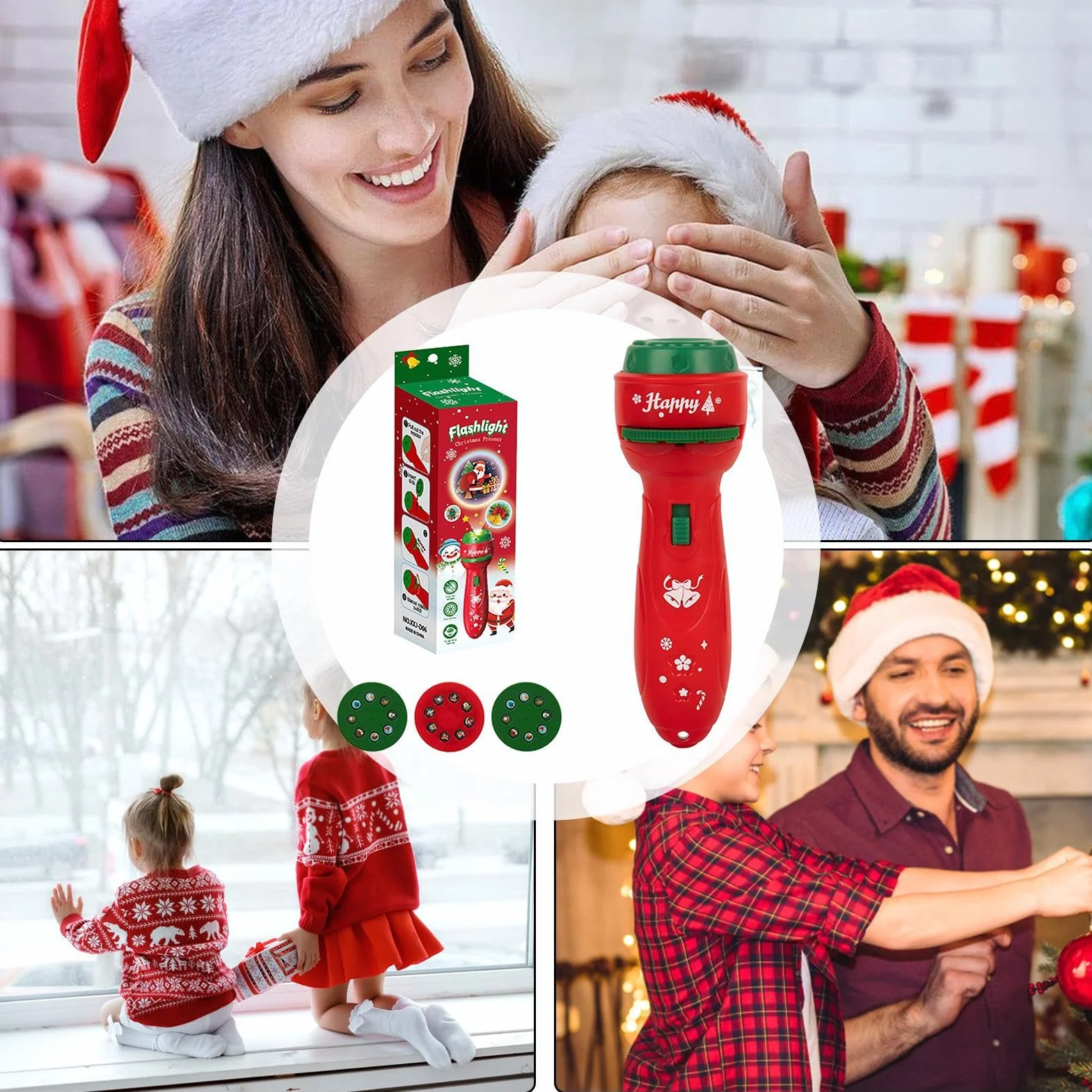 Lampe Torche Enfant 24 Motifs Projecteur Veilleuse Nuit Fêtes Noël Cadeau Anniversaire