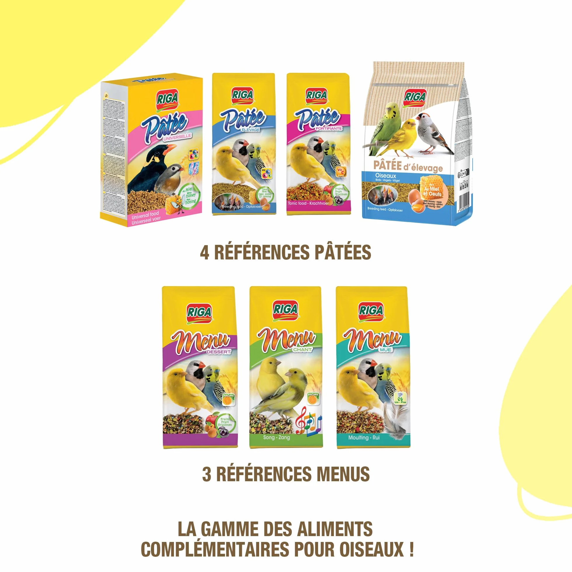 Riga Pâtée d'Élevage pour Oisillons Aliment Complémentaire aux Oeufs Céréales Miel Graines Protéines Végétales Reproduction 500 g