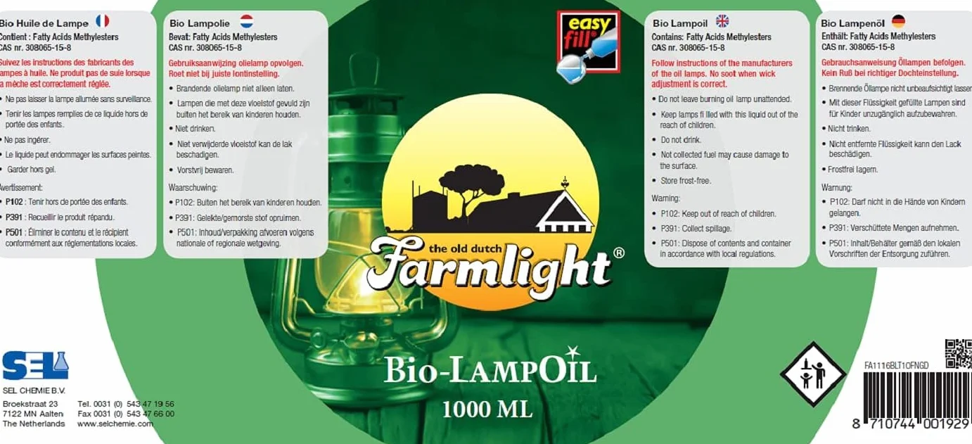 Huile Biologique pour Lampes, Torches, Poêles et Lanternes, Cire Liquide Inodore, Transparente, Anti-moustiques (3L)