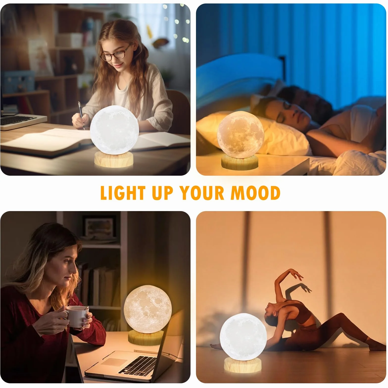 Lampe de luminothérapie 10 000 lux RscCleaner avec télécommande, 3 températures, luminosité réglable, minuterie