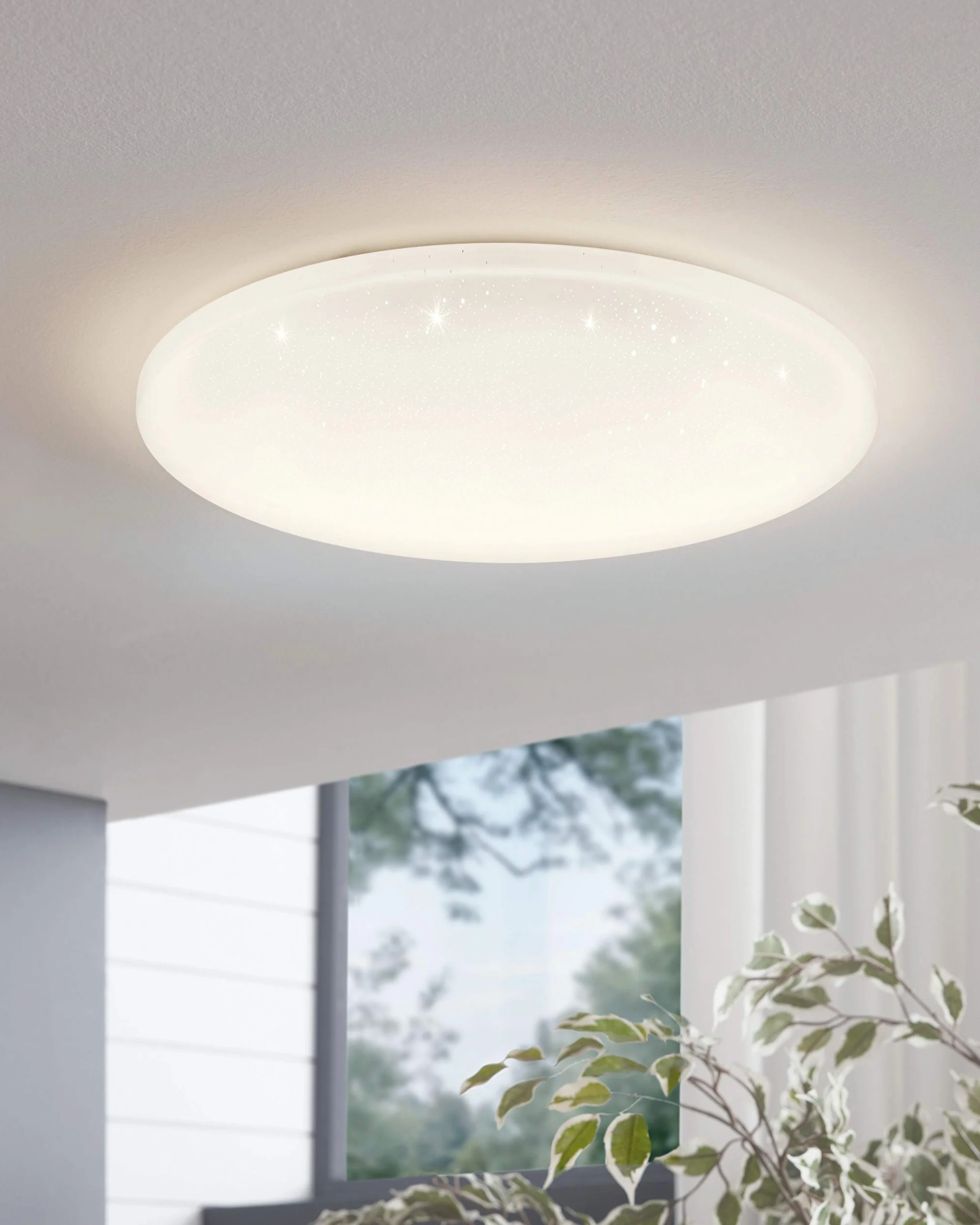 Eglo Plafonnier LED POGLIOLA-S Ø 31 cm Applique Murale Effet Cristal Salon Chambre