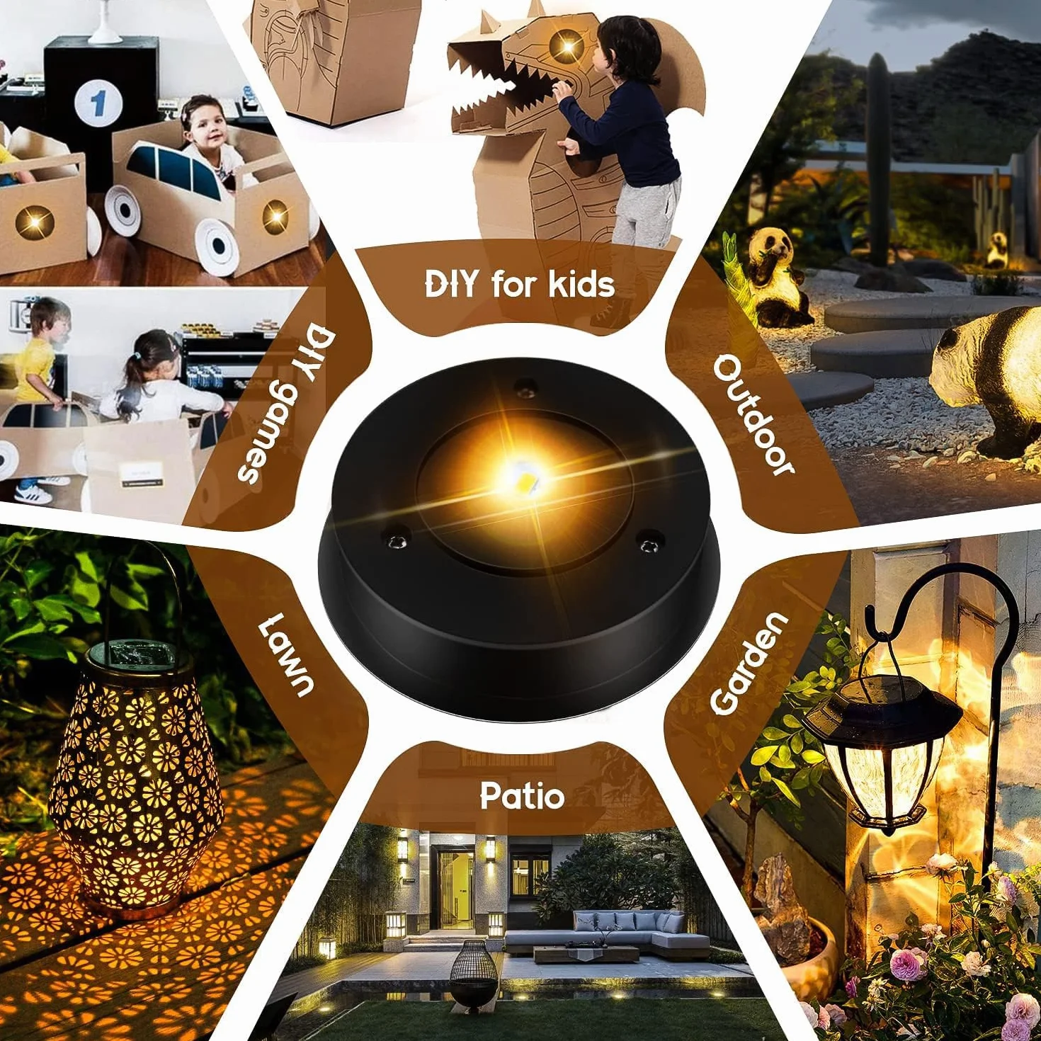 Lampe Solaire de Rechange 2 Pièces 8.5cm Panneau Solaire Étanche pour Lanterne