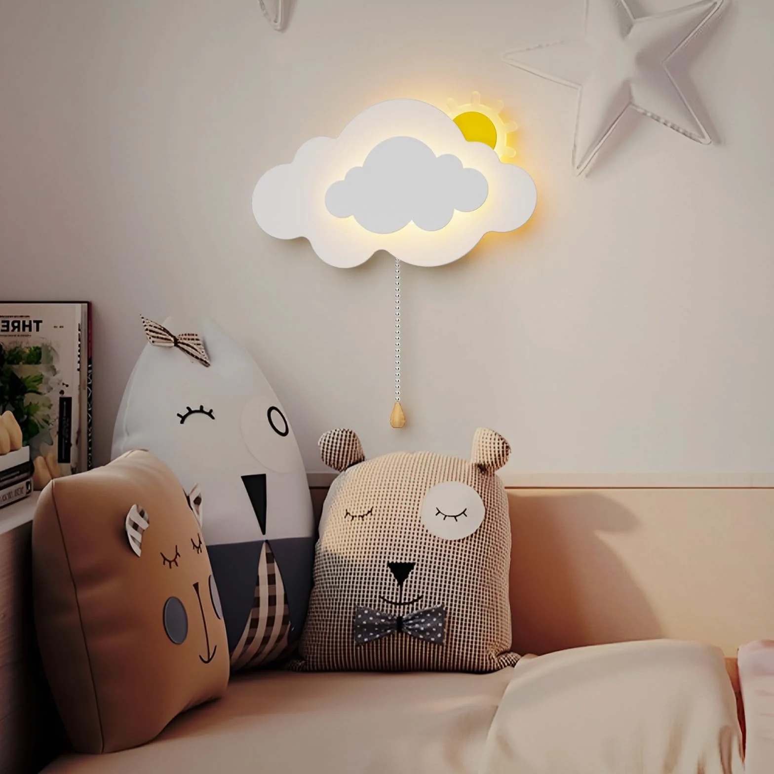 DROMEZ Applique Murale Enfant LED - Lampe Murale Sans Fil Rechargeable 3 Températures de Couleur Blanc