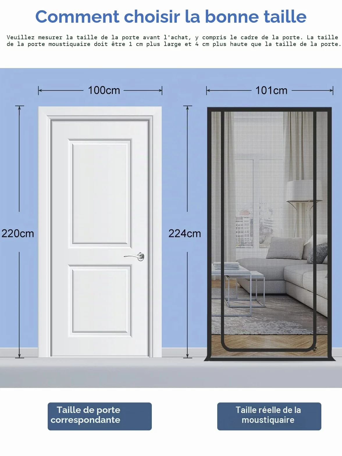 Filet Porte grillagé pour Animaux domestiques 100x220 cm Anti-fuite Chat Grille de Porte
