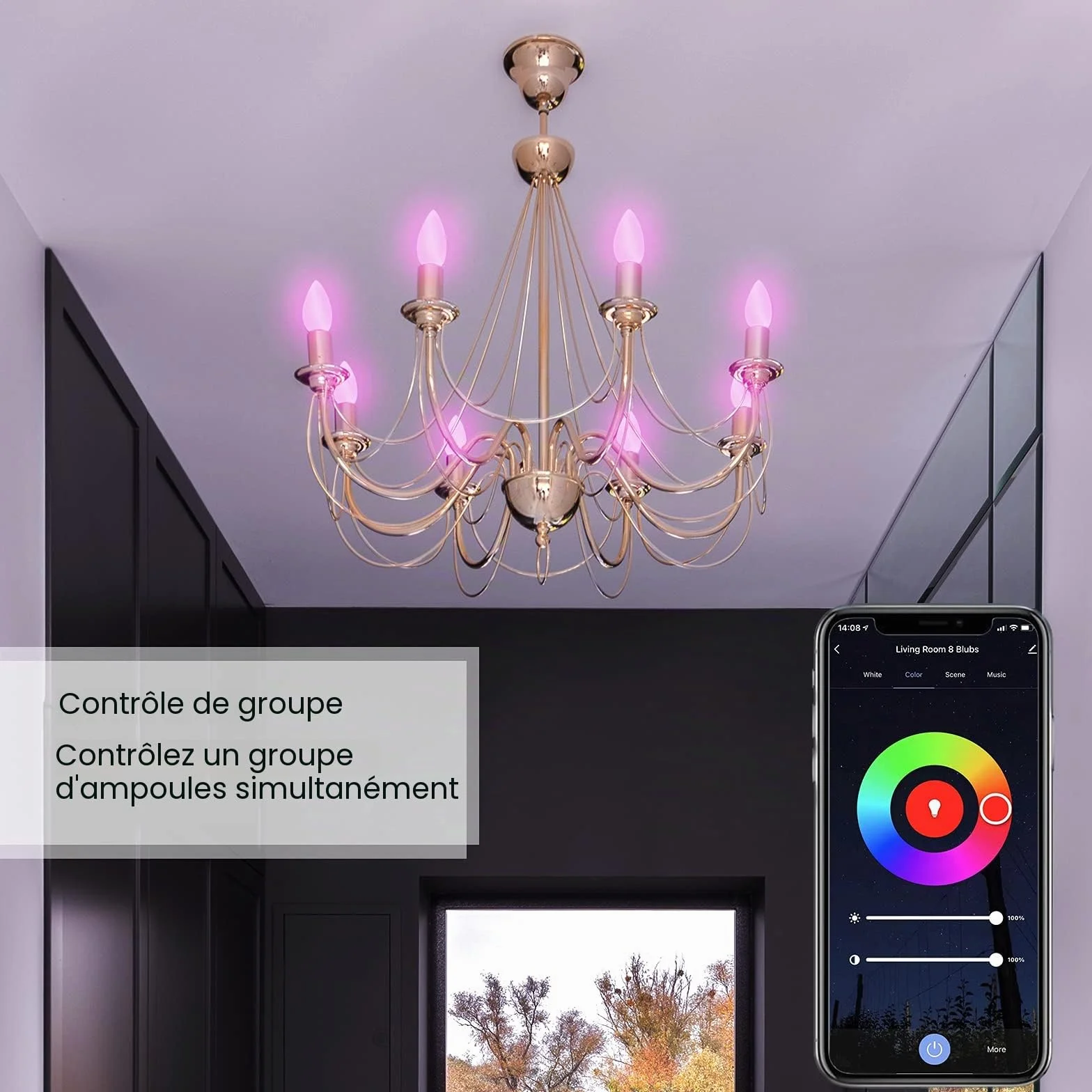 ANTELA Ampoule Connectée WiFi LED E14 Compatible avec Alexa et Google Home, Dimmable, 2 PCS