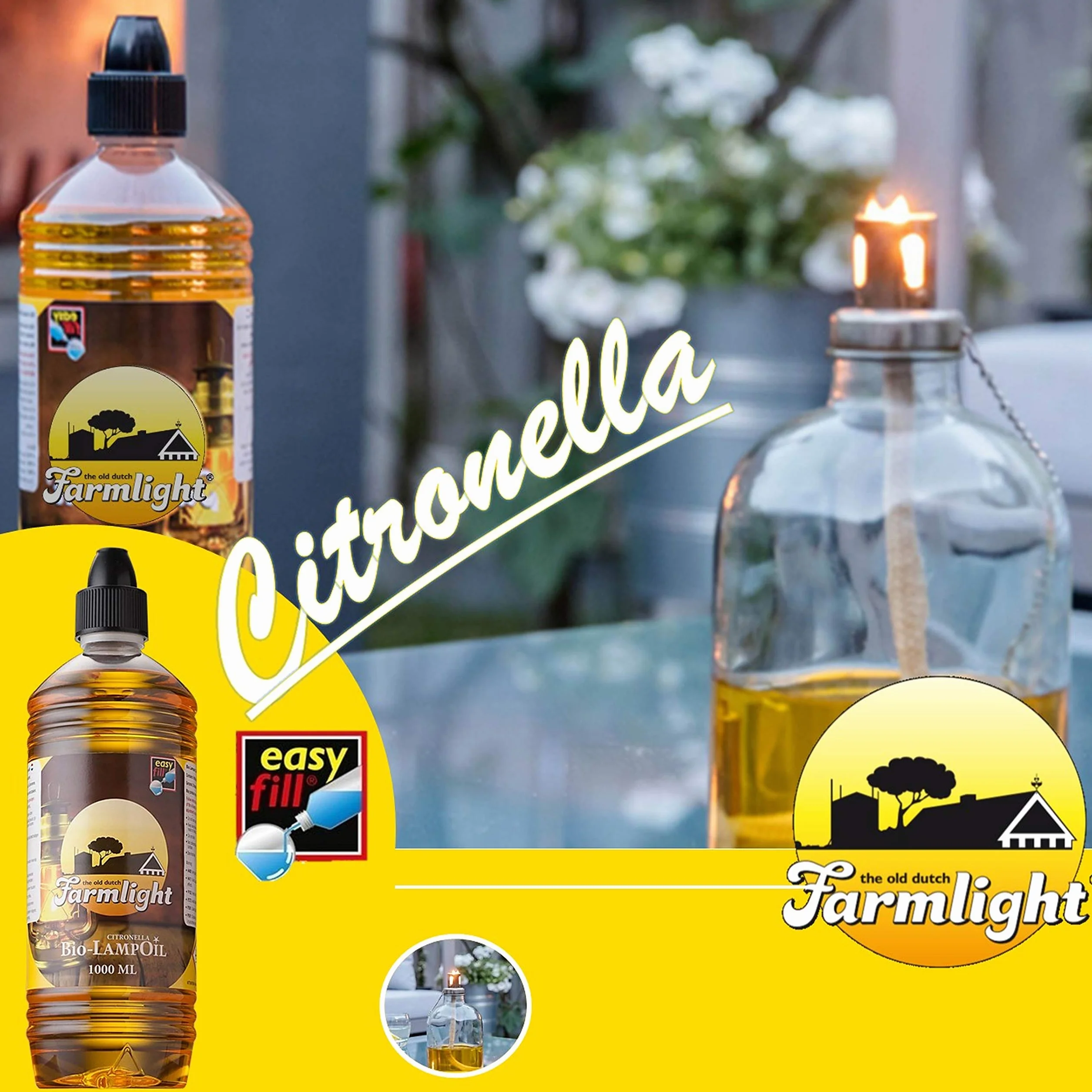 Huile de Lampe Bio Citronnelle 6x1L Naturel Sans Fumée Sans Odeur