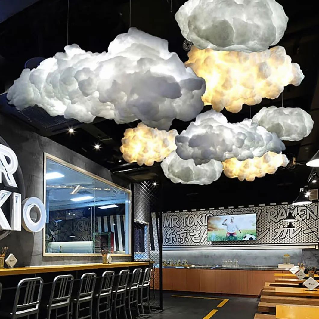 Creative Coton Flottant Plafonnier Décoratif Simulation Nuage Pendentif Lumière