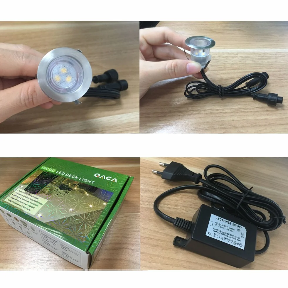 Encastrable LED Spot Exterieur 30mm IP67 DC 12V 0.6W Blanc Chaud 10 Pièces