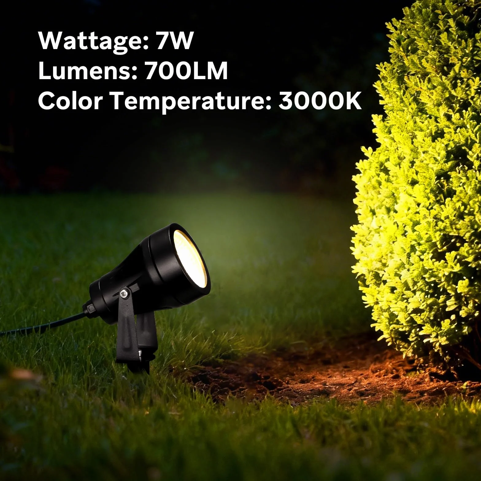 VivaLet Spot LED Extérieur 7W 700LM IP65 3000K Projecteur Jardin avec Piquet de Terre