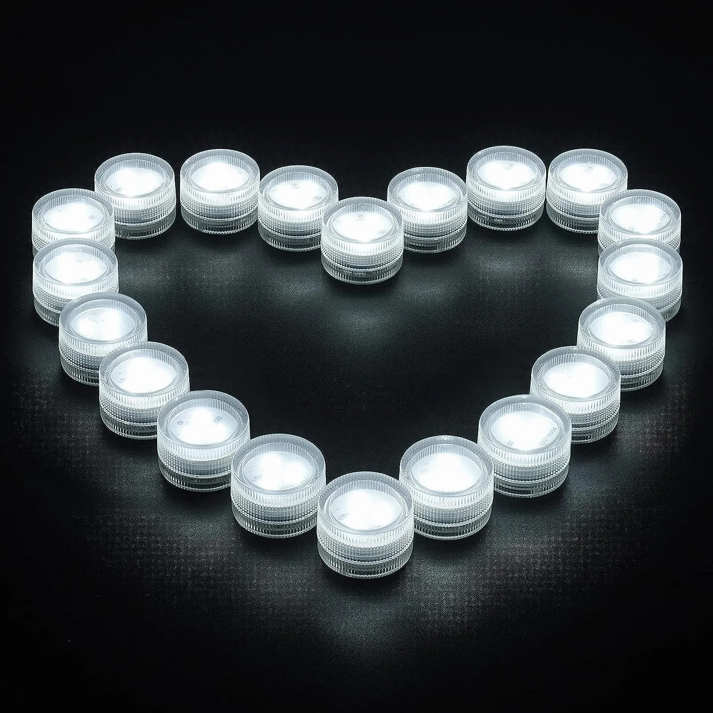 Mini bougies chauffe-plat LED étanches blanches pures à piles pour mariages piscines vases