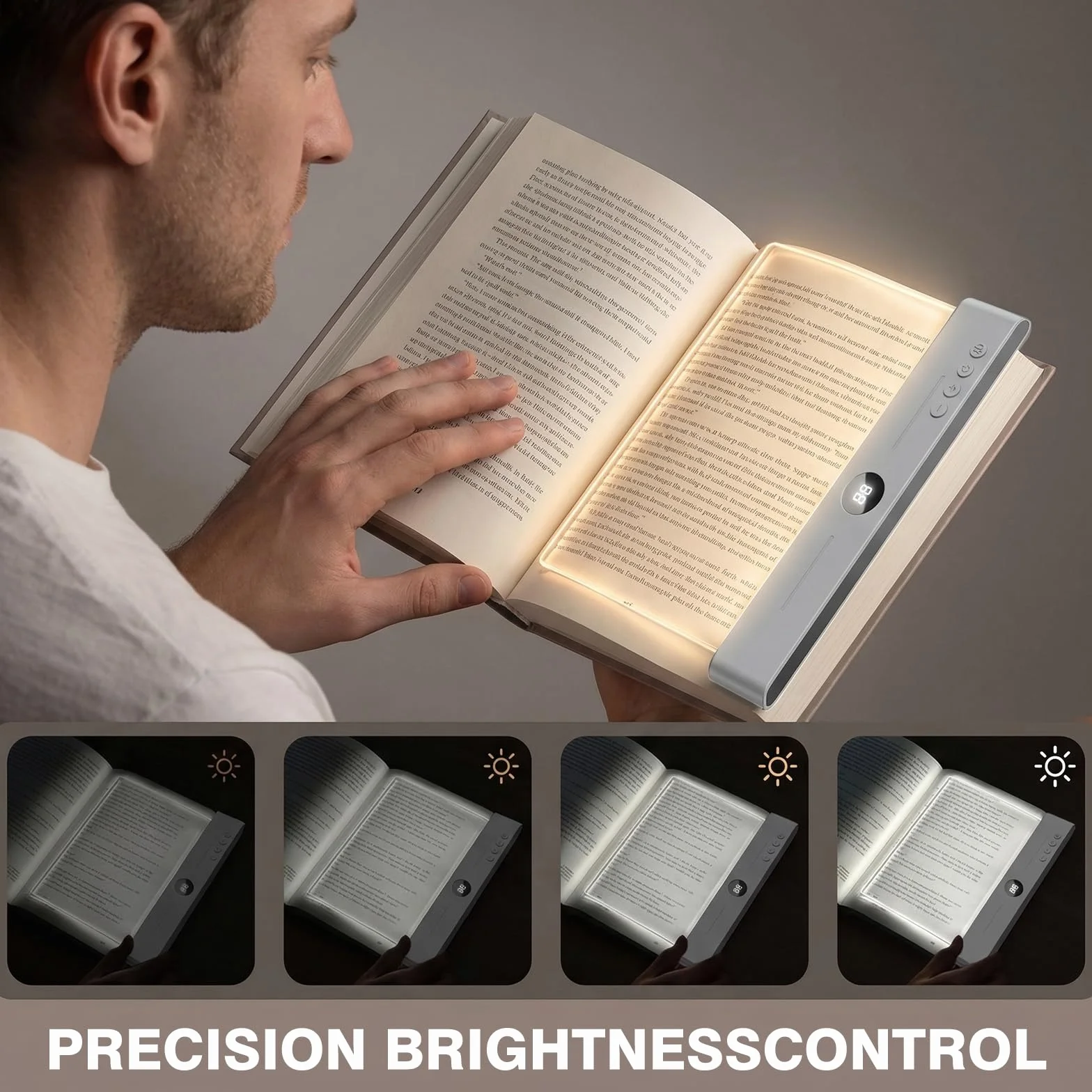 Lampe de Lecture LED Rechargeable 3 Couleurs Intensité Variable Minuterie USB-C
