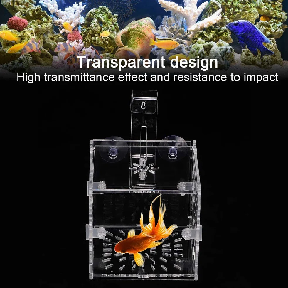 Fabater Boîte d'élevage de Poissons Non Toxiques, Aquarium Éclosion Suspendue 10x10x10 cm