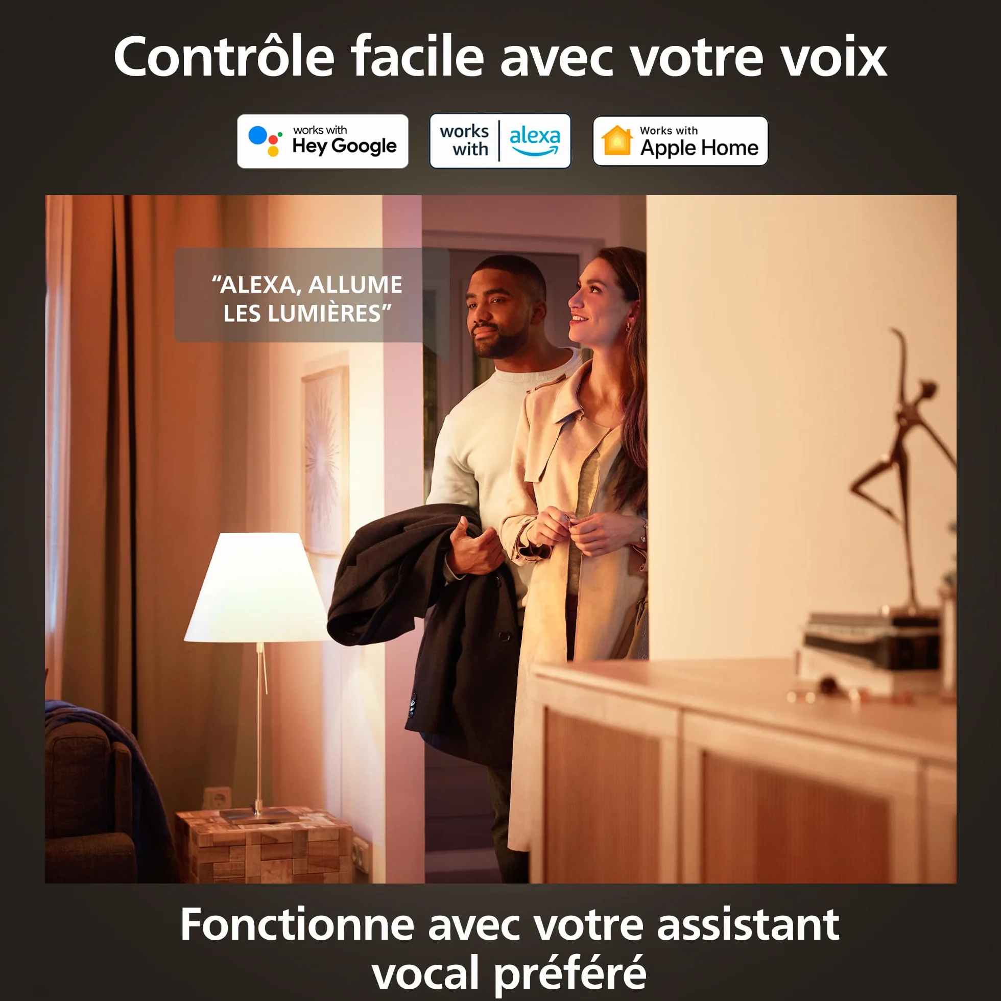 Philips Hue White Ambiance Ampoule LED GU10 400 lumens Pack de 5 Compatible Bluetooth Alexa Google Assistant Apple HomeKit
