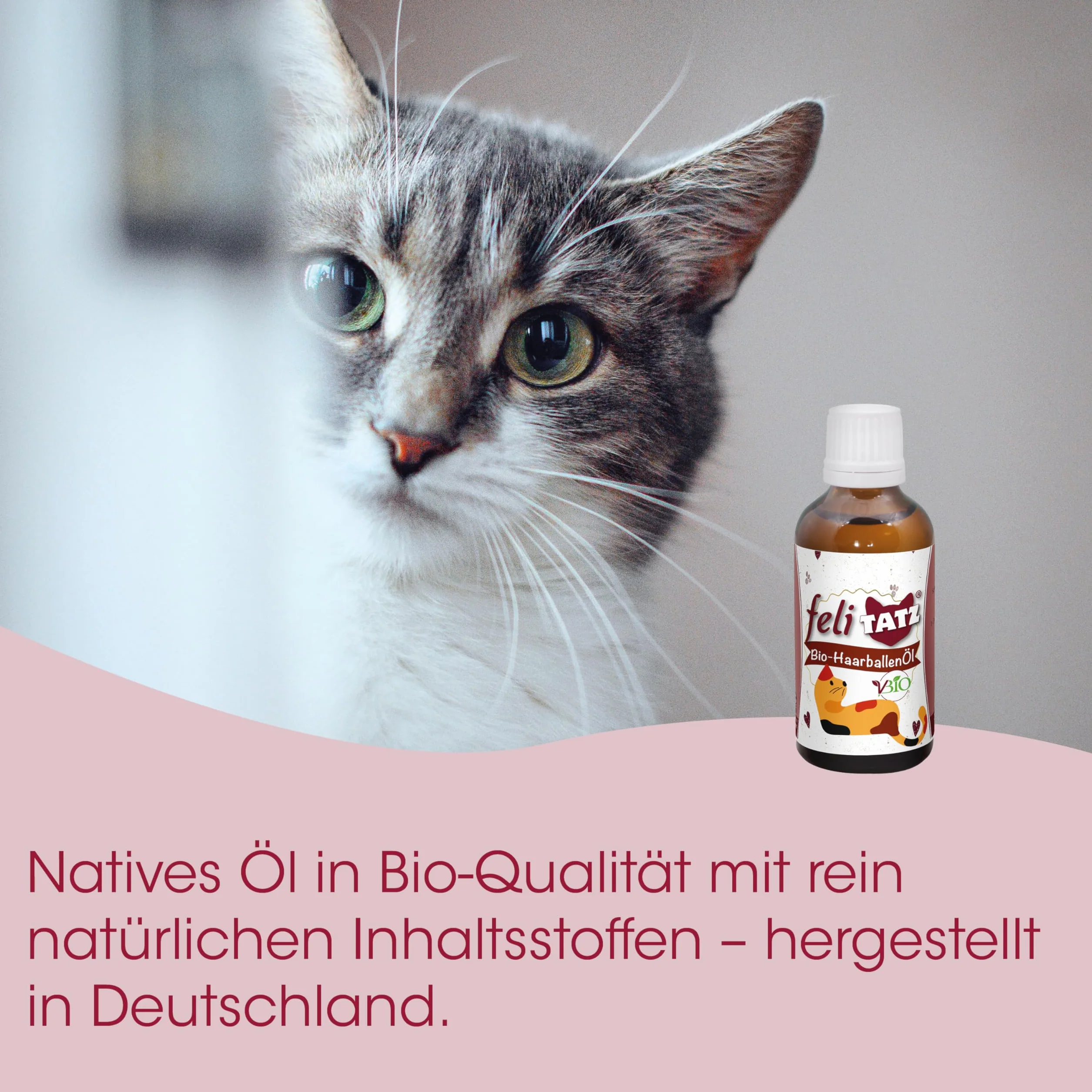 cdVet FeliTATZ Huile de Boules de Poils Bio pour Chat 50 ML