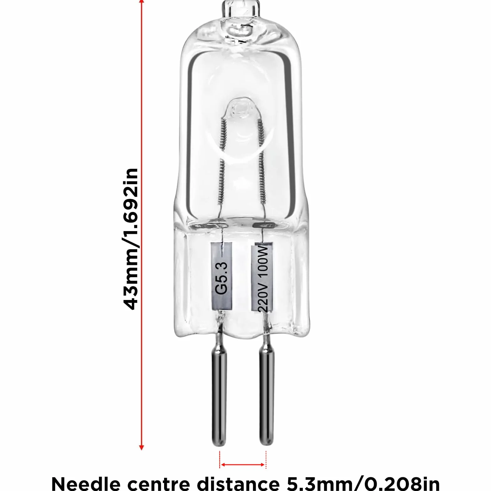 Ampoules halogènes G5.3 220V 100W blanc chaud 2700K dimmable paquet de 12