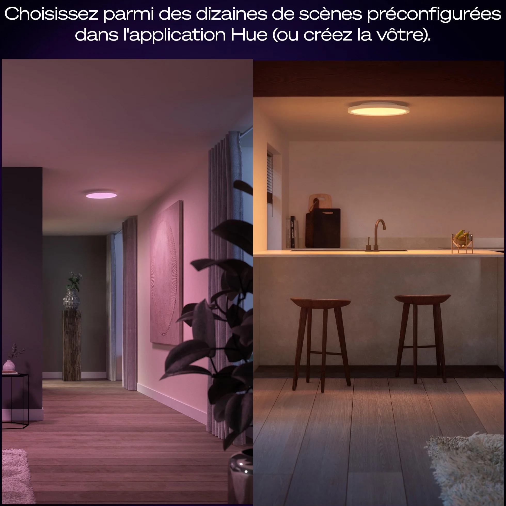 Philips Hue Devote Panneau LED connecté White and Color Ambiance Rond 30 cm 16,6W 2000 lumens