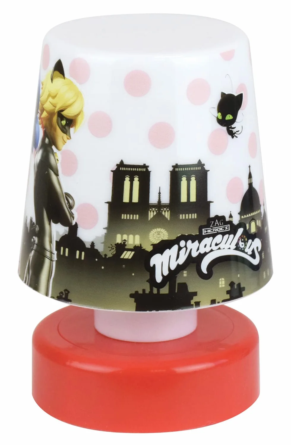 MIRACULOUS FUN HOUSE LADYBUG Veilleuse lampe poussoir H.11.5 x Ø 7.5 cm pour enfant