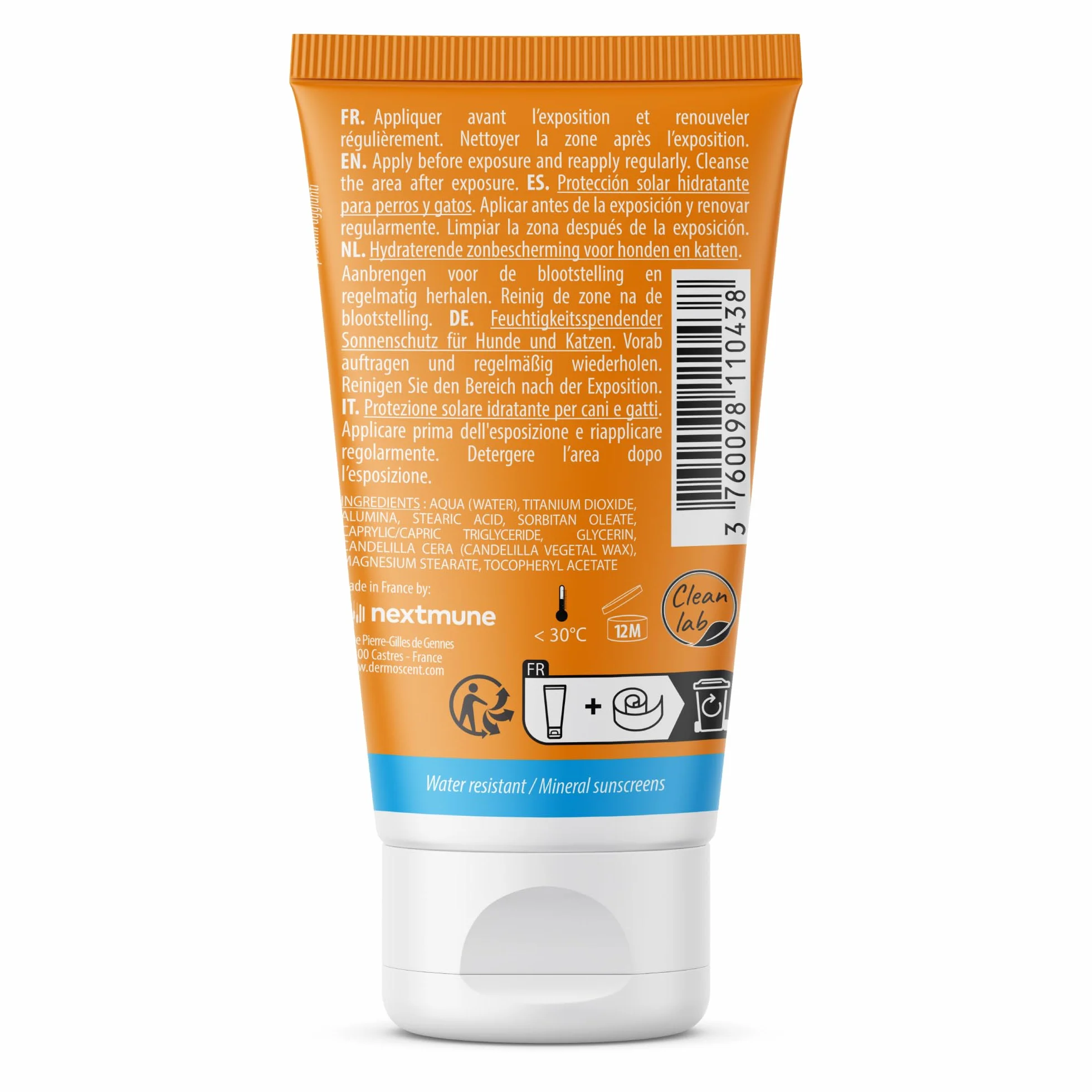Dermoscent SunFREE SPF30+ Écran Solaire Hydratant Protection Minérale Non Grasse Résistant à l'Eau 30 ml
