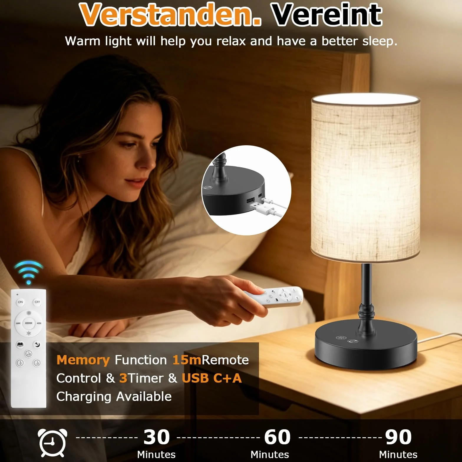 Lampe luminothérapie 12000 Lux avec télécommande, CRI95 plein spectre, intensité variable, minuterie, mémoire, éclairage 360° sans UV - Noir