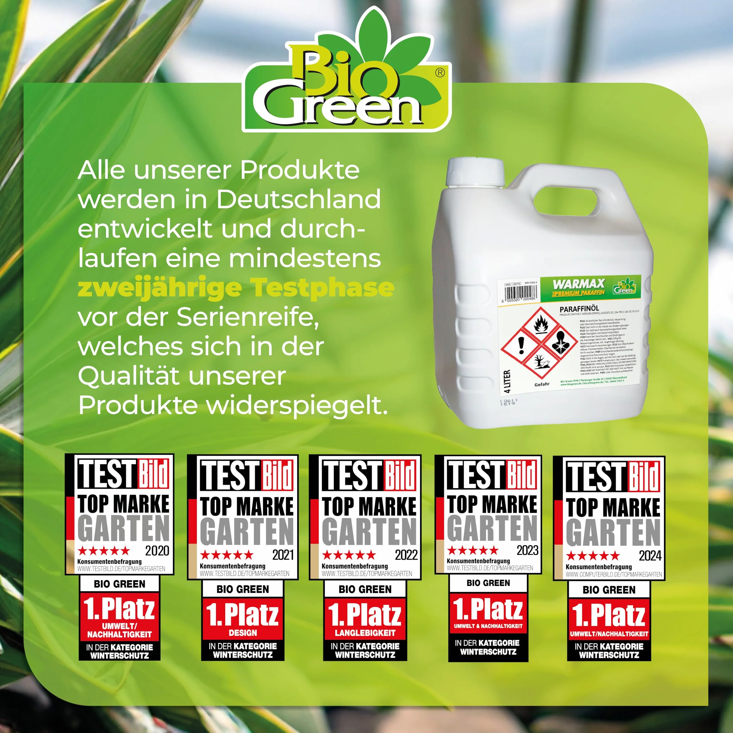 Warmax Premium Paraffin Öl Bio Green 4L