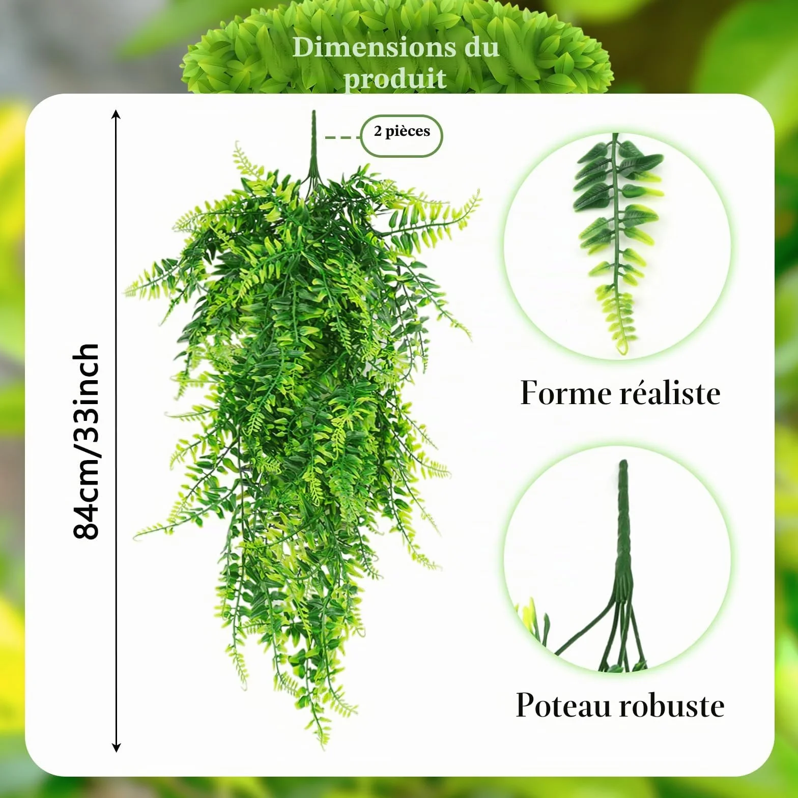 QUOZUO 2 Plantes Suspendues Artificielles Terrarium Décoration pour Lézard Escalade Caméléon Gecko Serpents