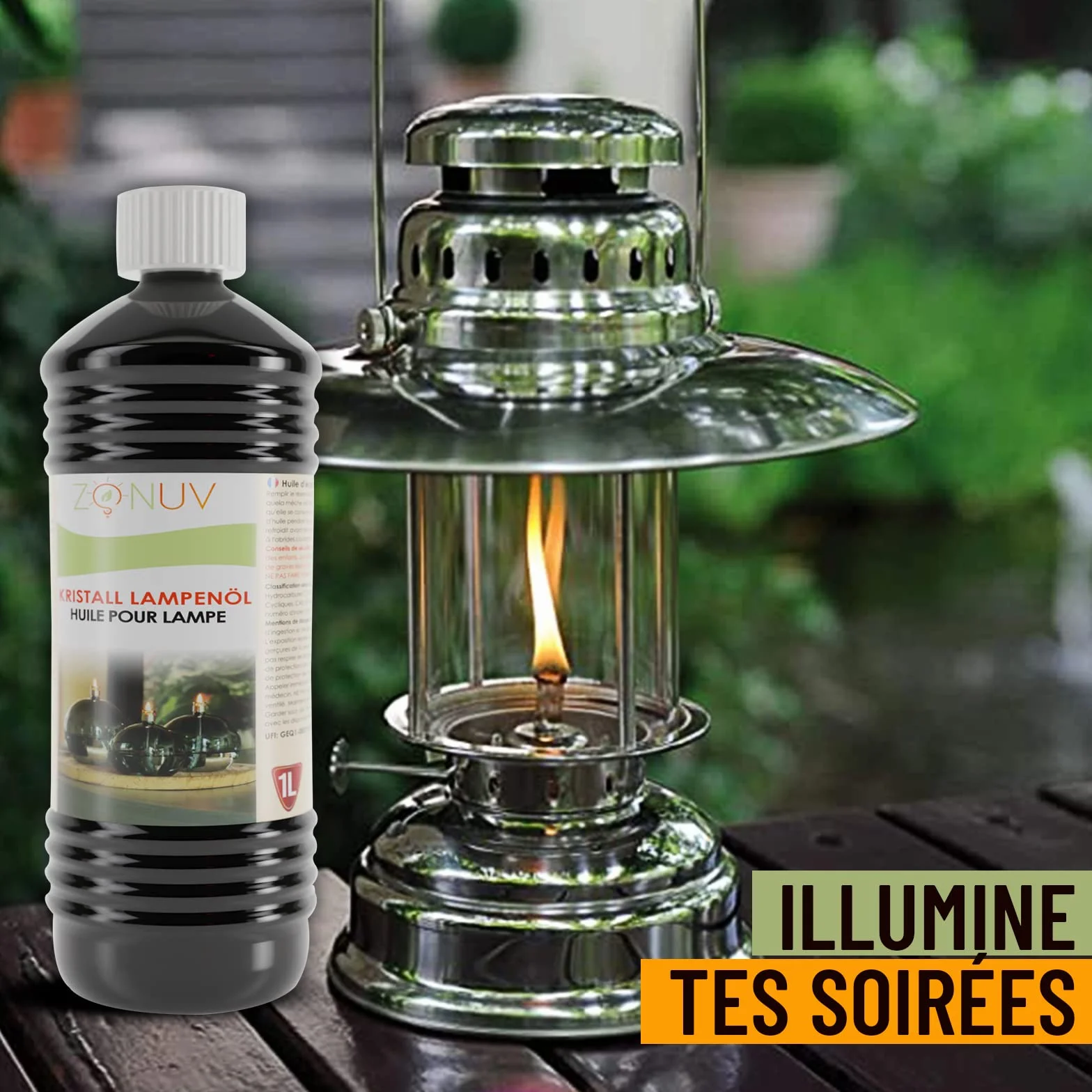 Huile de lampe à paraffine ZONUV 99% Pure liquide pour lampes à kérosène, torches et lampes à huile (1 litre)