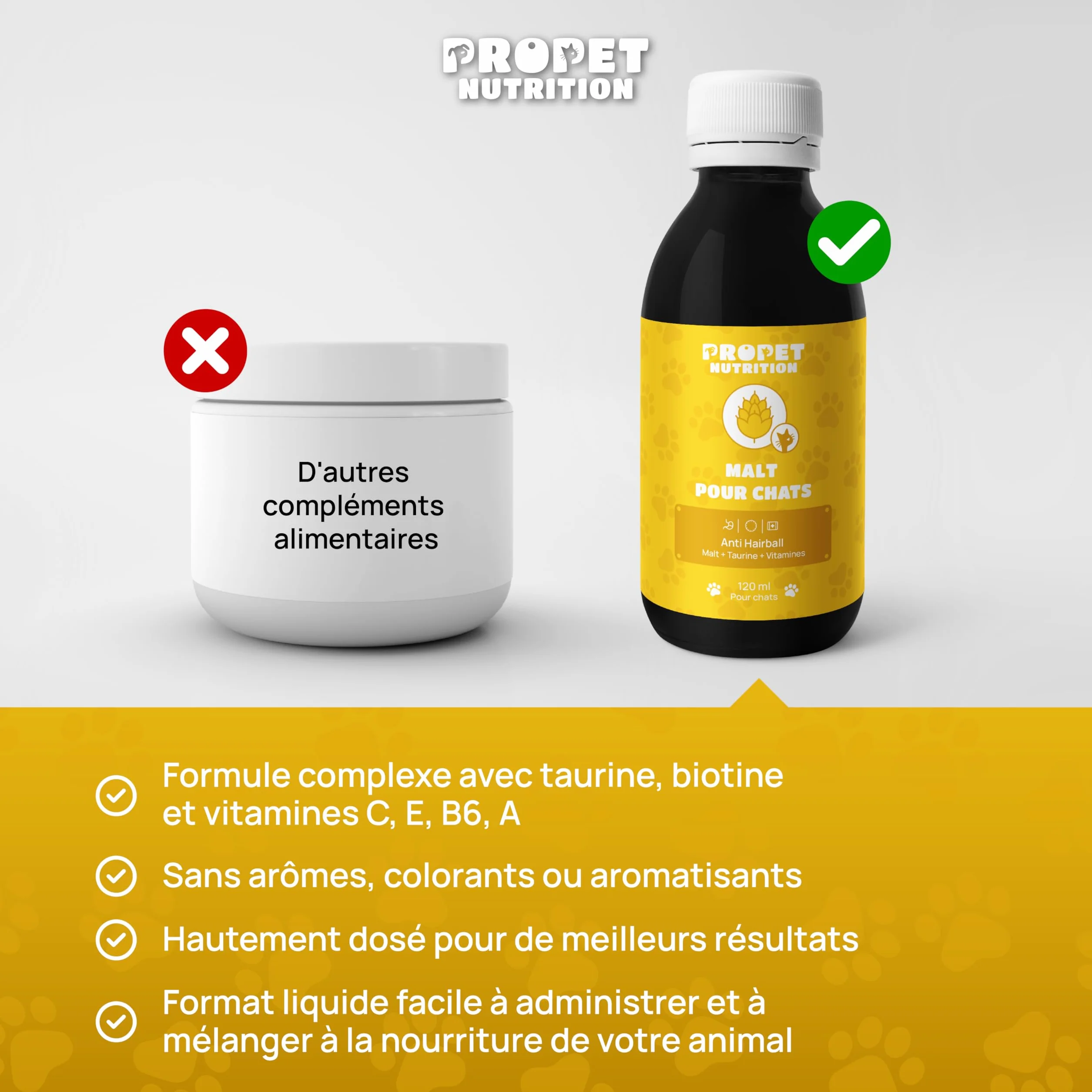 Malt Chat Anti Boule de Poil avec Taurine et Vitamines 120 ML