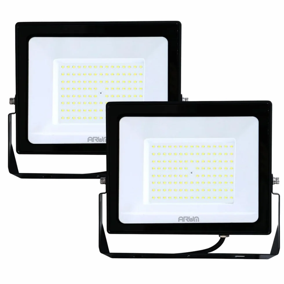 Arum Lot de 2 Projecteurs LED 100W Extérieur Blanc Naturel 4000K IP65