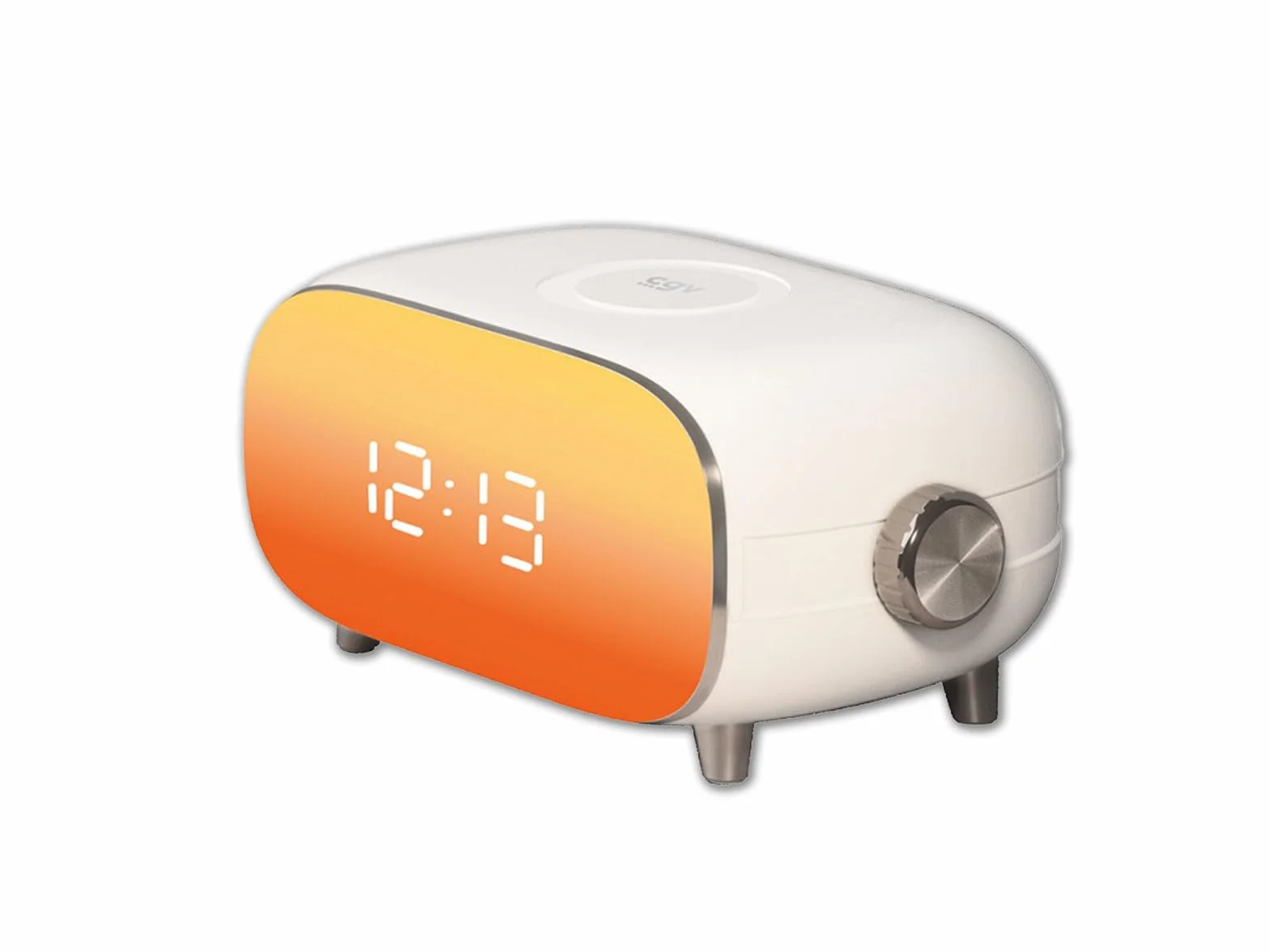 Radio réveil Alba avec simulateur d’aube et crépuscule, 15 lumières, bruits blancs, Snooze, charge USB, Blanc
