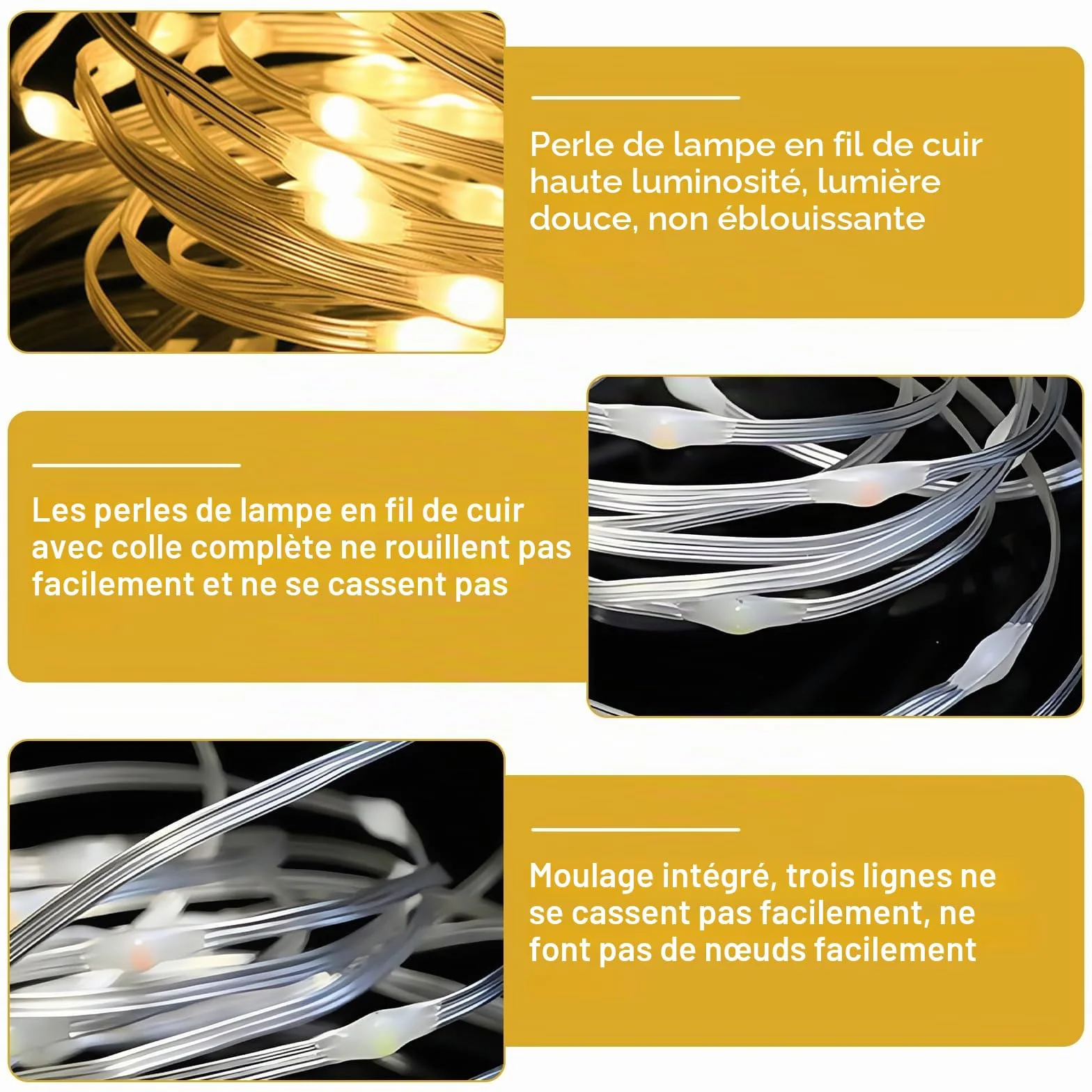 Guirlande lumineuse solaire pour parasol 104 LED avec télécommande