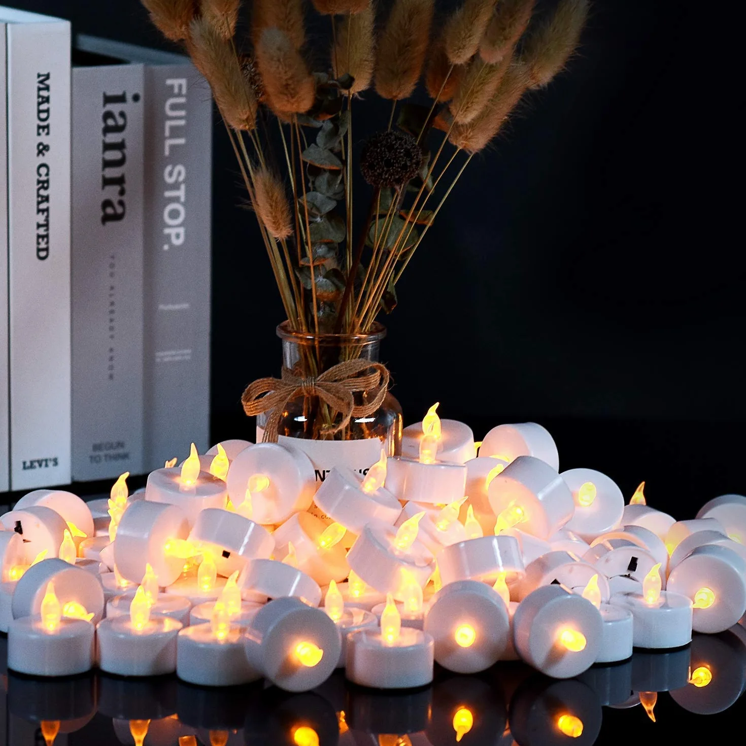 Bougies LED CR2032 sans flamme vacillante pour décoration Noël Mariage