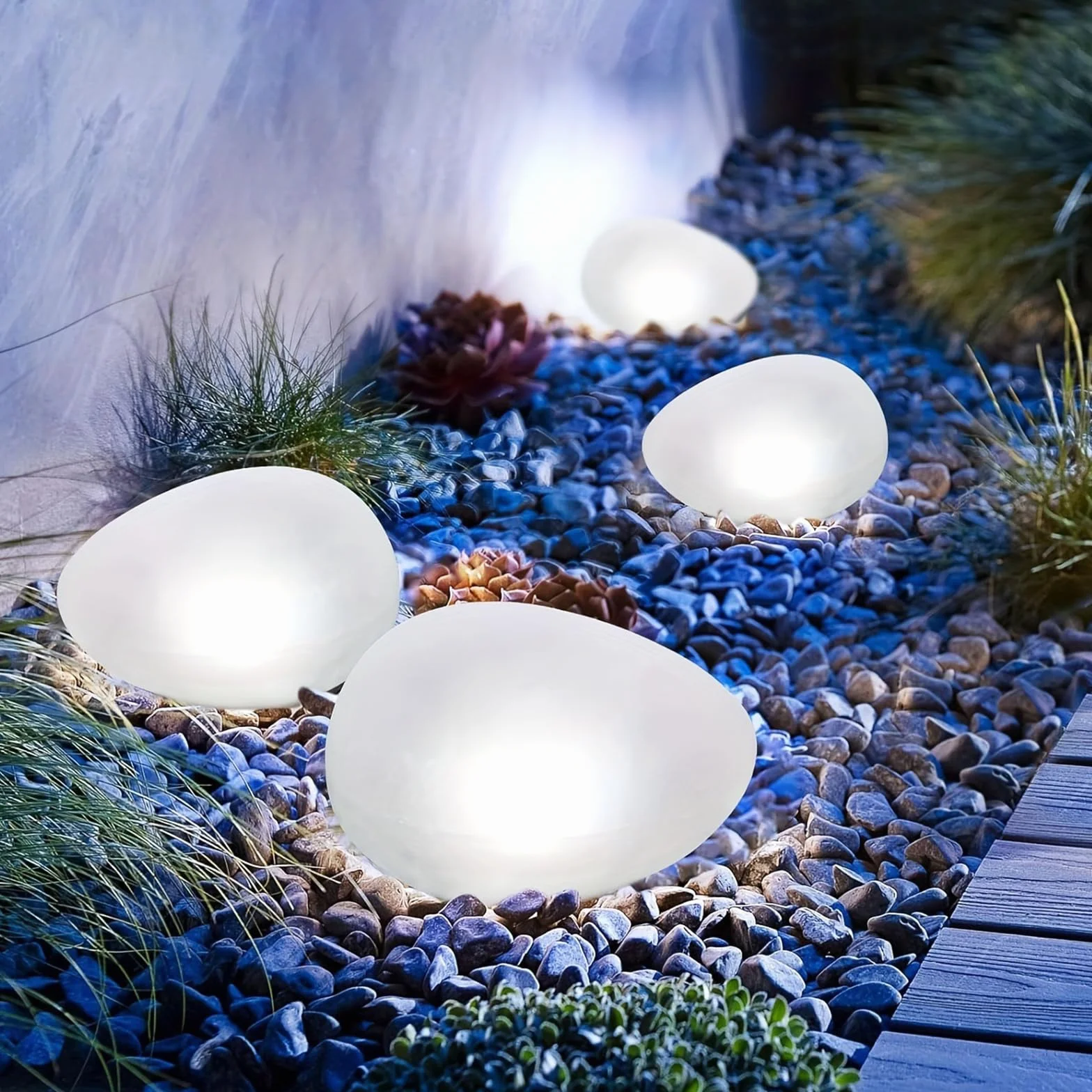 Lumière Blanche Froide Lampe Solaire en Verre, 4 LED, Étanche IP44, Allumage Automatique pour Jardin