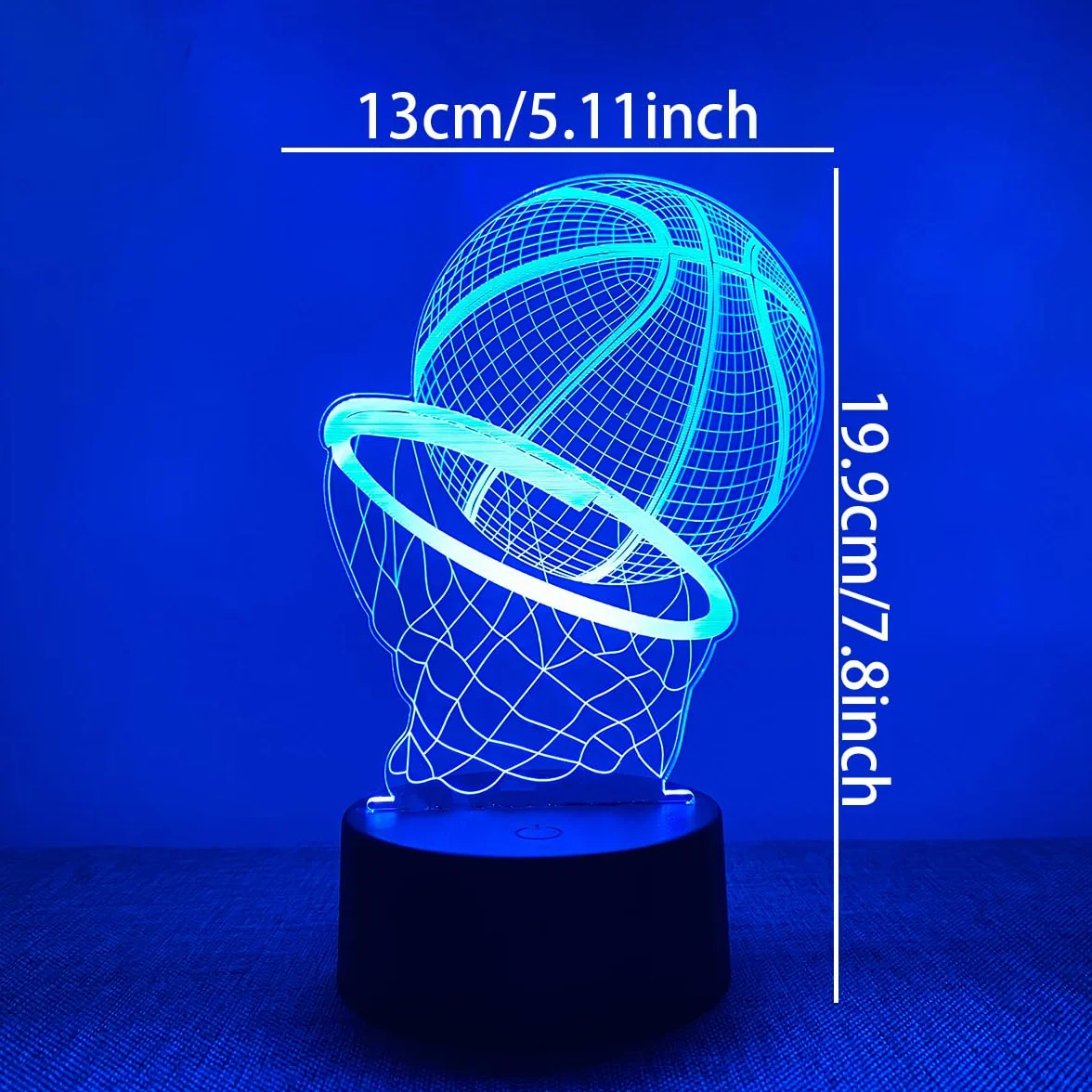 Veilleuse Basketball 3D 16 Couleurs avec Télécommande