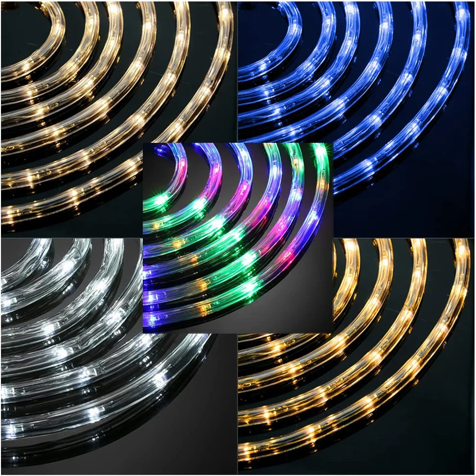 Tube lumineux à LED 20M Flexible, Guirlande Lumineuses Extérieur Intérieur 8 Modes, Étanche Jardin Bleu