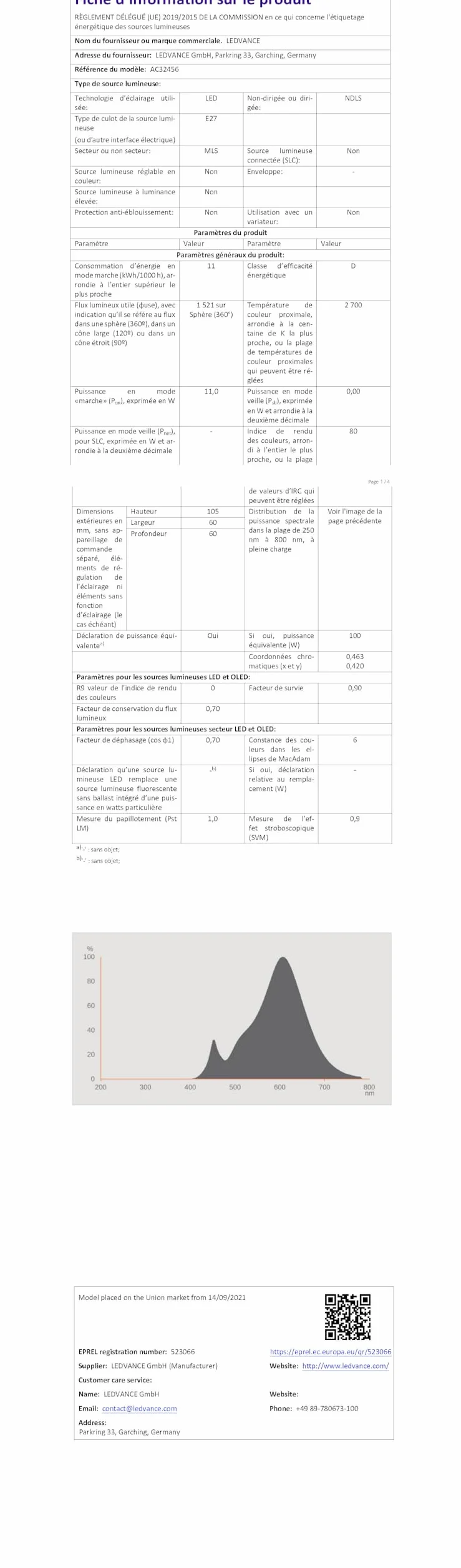 Osram LED Lampe E27 2700K 11W Blanc Chaud 3 Pièces