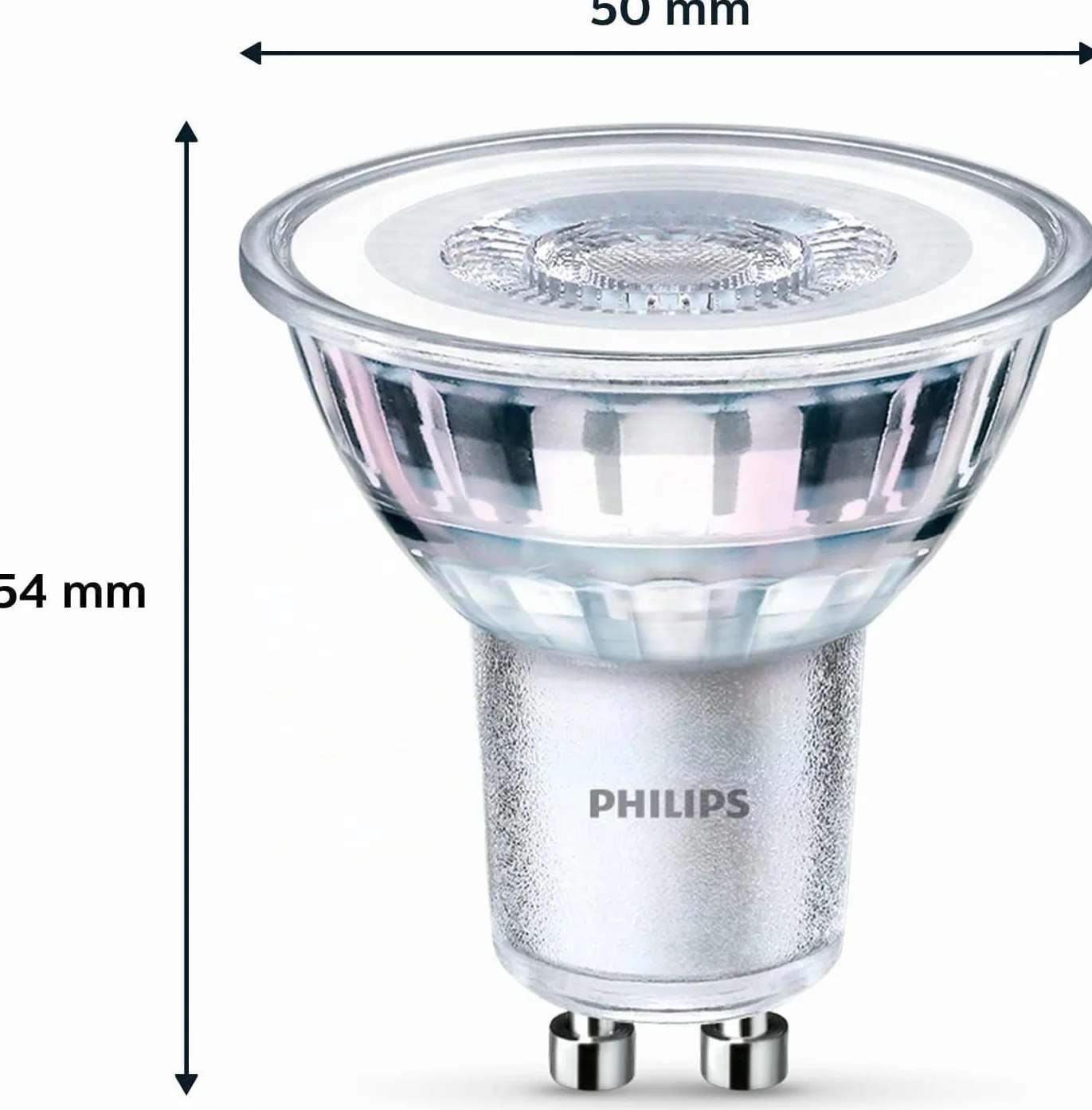 Philips LED Ampoule GU10 50W Équivalent Blanc Chaud 2700K 355 Lumens Lot de 6