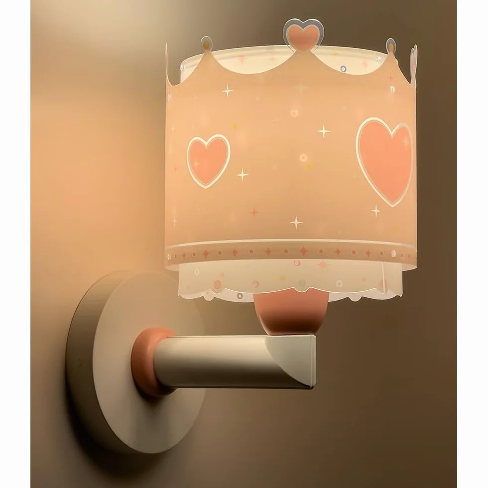 Dalber Applique Murale Enfant Little Queen Couronne Princesse Rose E27